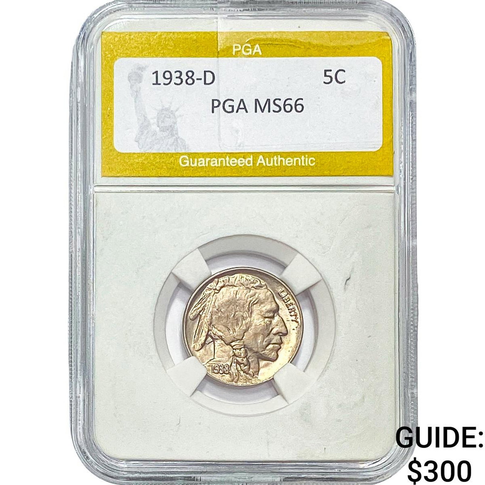 1938-D Buffalo Nickel PGA MS66: 1938-D Buffalo Nickel PGA MS66