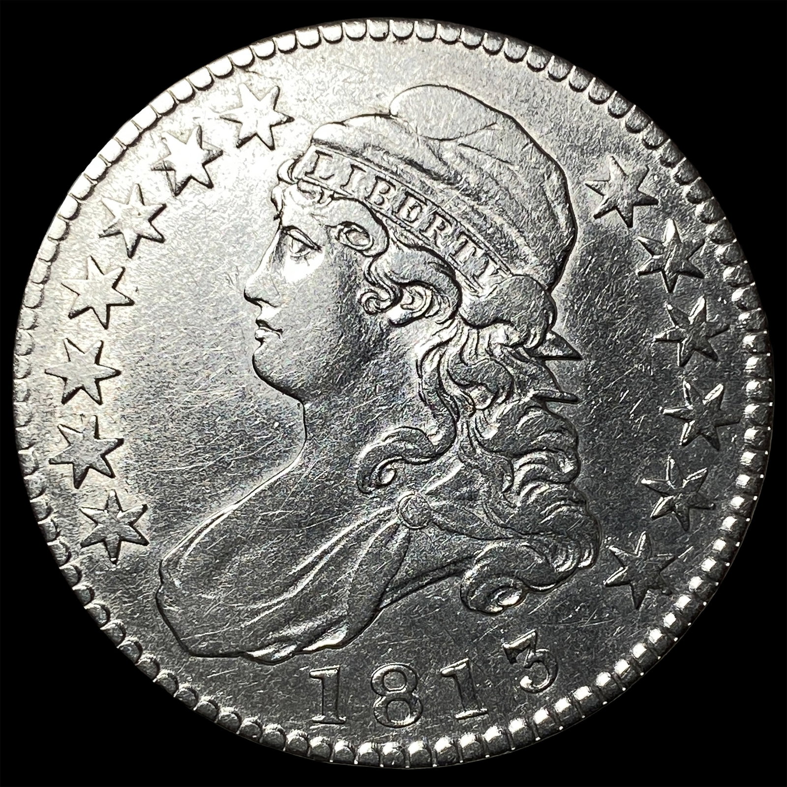 1813 Capped Bust Half Dollar NEARLY UNCIRCULATED: 1813 Capped Bust Half Dollar NEARLY UNCIRCULATED