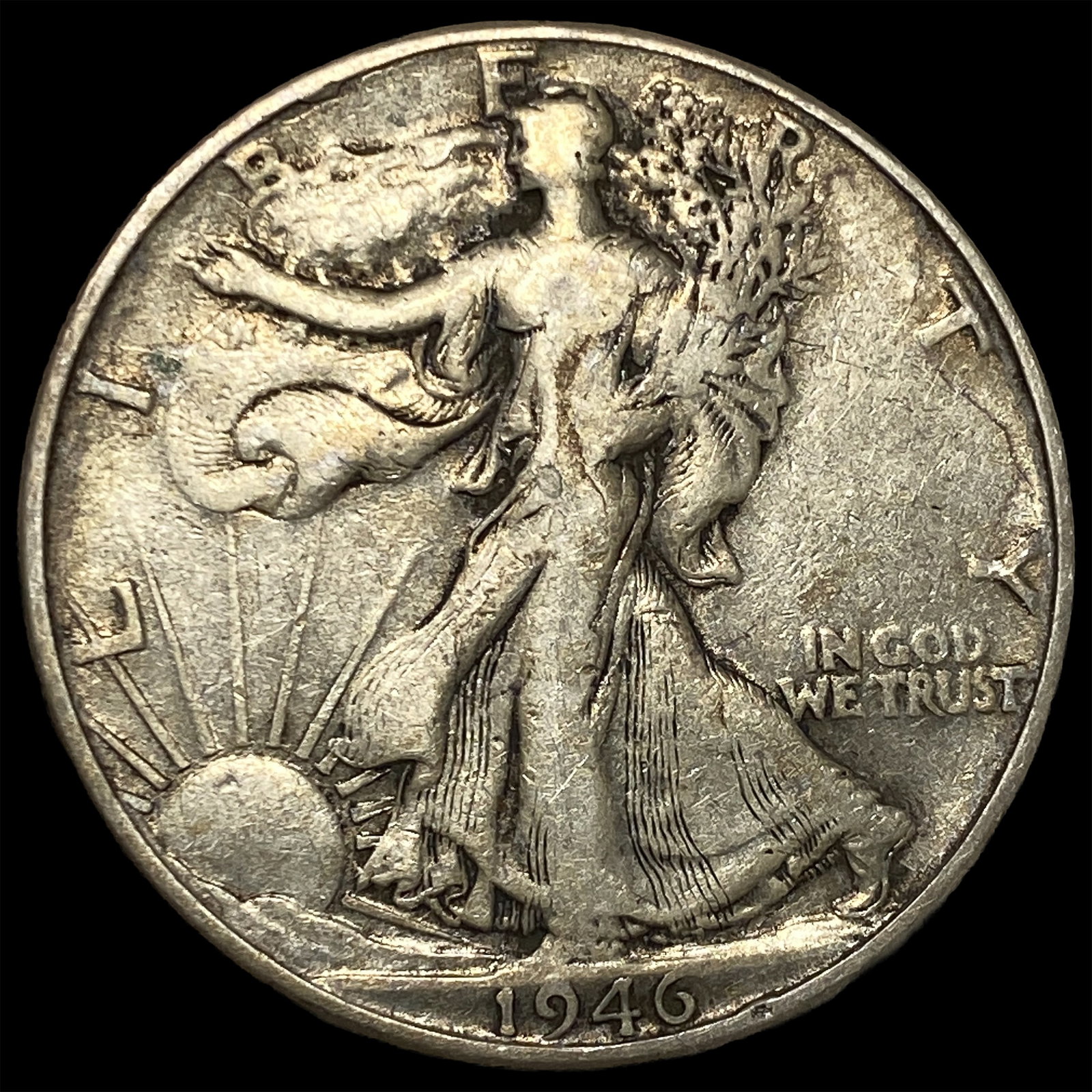 1946-S Silver Walking Liberty Half Dollar NEARLY UNCIRCULATED: 1946-S Silver Walking Liberty Half Dollar NEARLY UNCIRCULATED