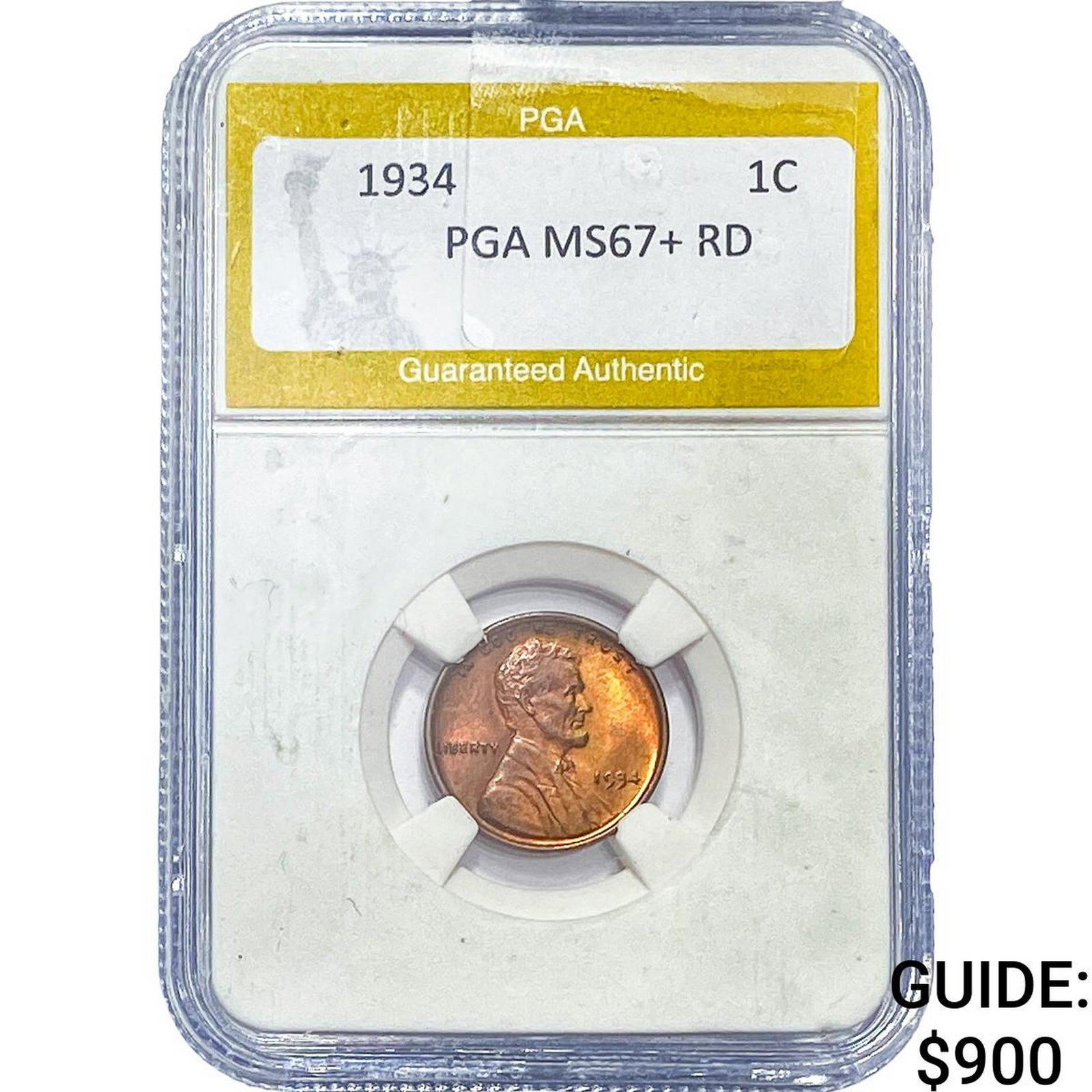 1934 Wheat Cent PGA MS67+ RB: 1934 Wheat Cent PGA MS67+ RB