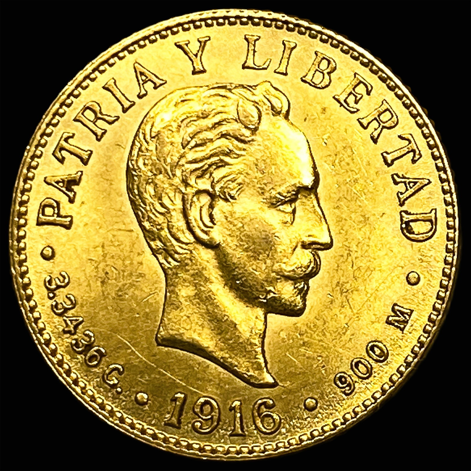 Gold 1916 Cuba 2 Pesos UNCIRCULATED (1 of 2)