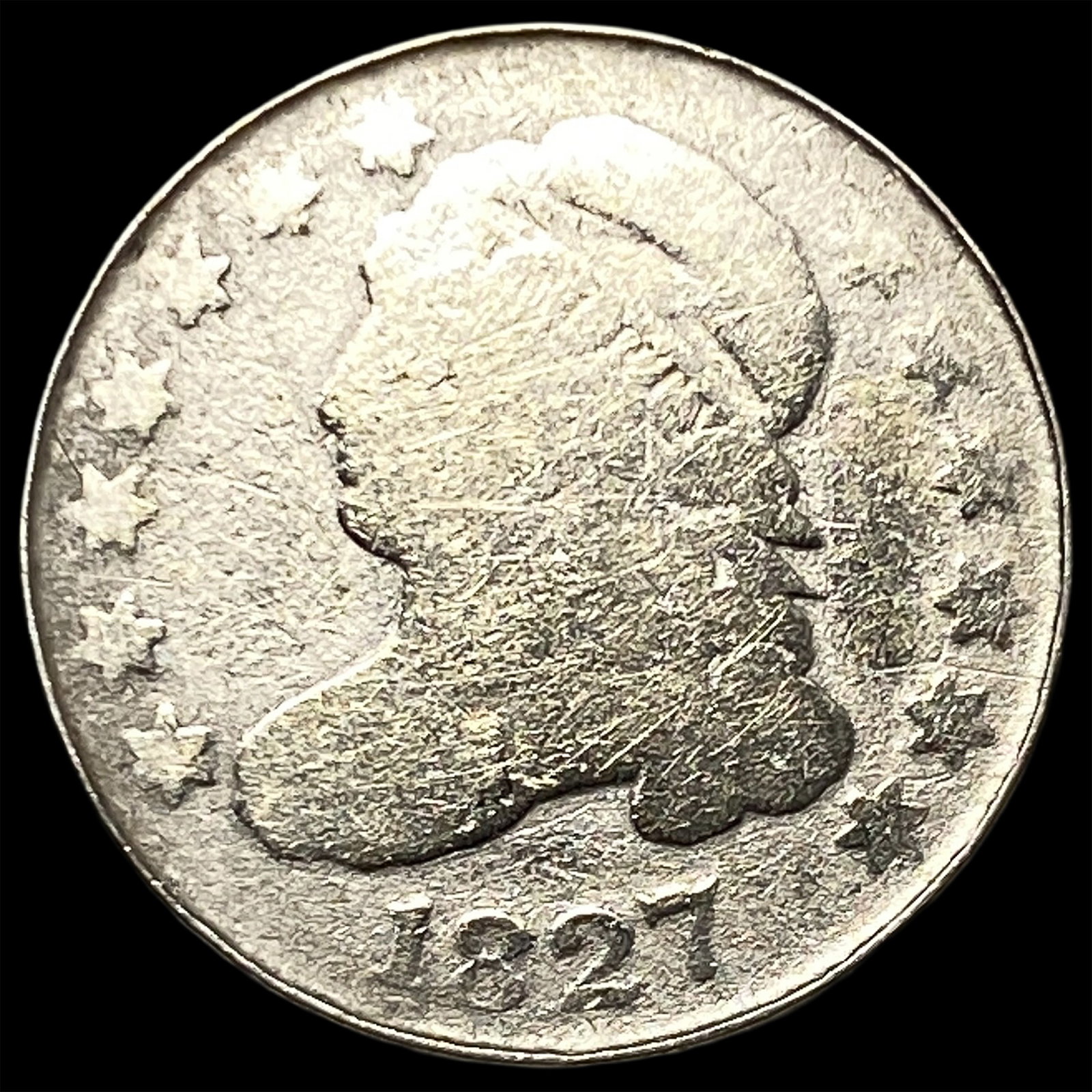 1827 Silver Capped Bust Dime NICELY CIRCULATED: 1827 Silver Capped Bust Dime NICELY CIRCULATED