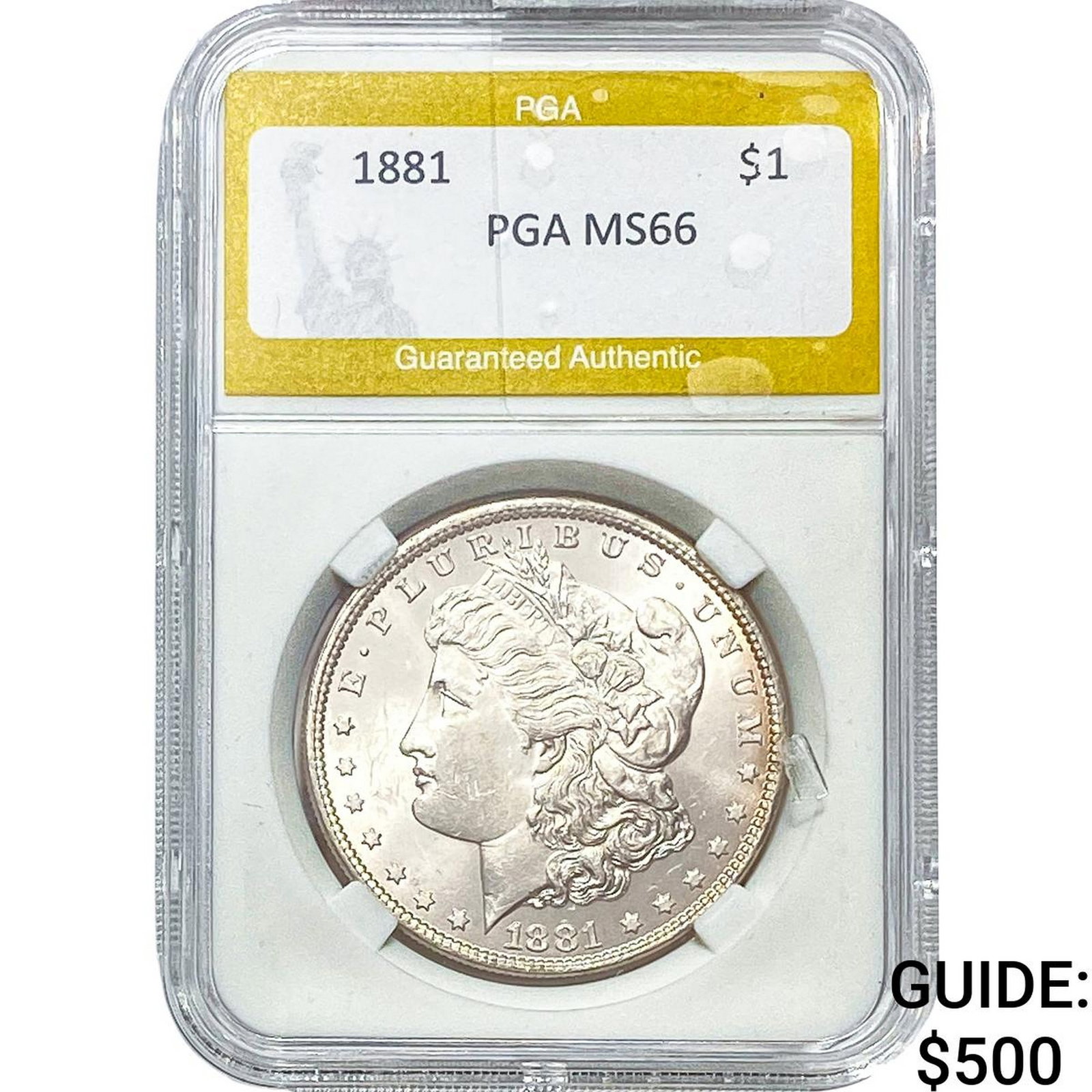 1881 Morgan Silver Dollar PGA MS66: 1881 Morgan Silver Dollar PGA MS66