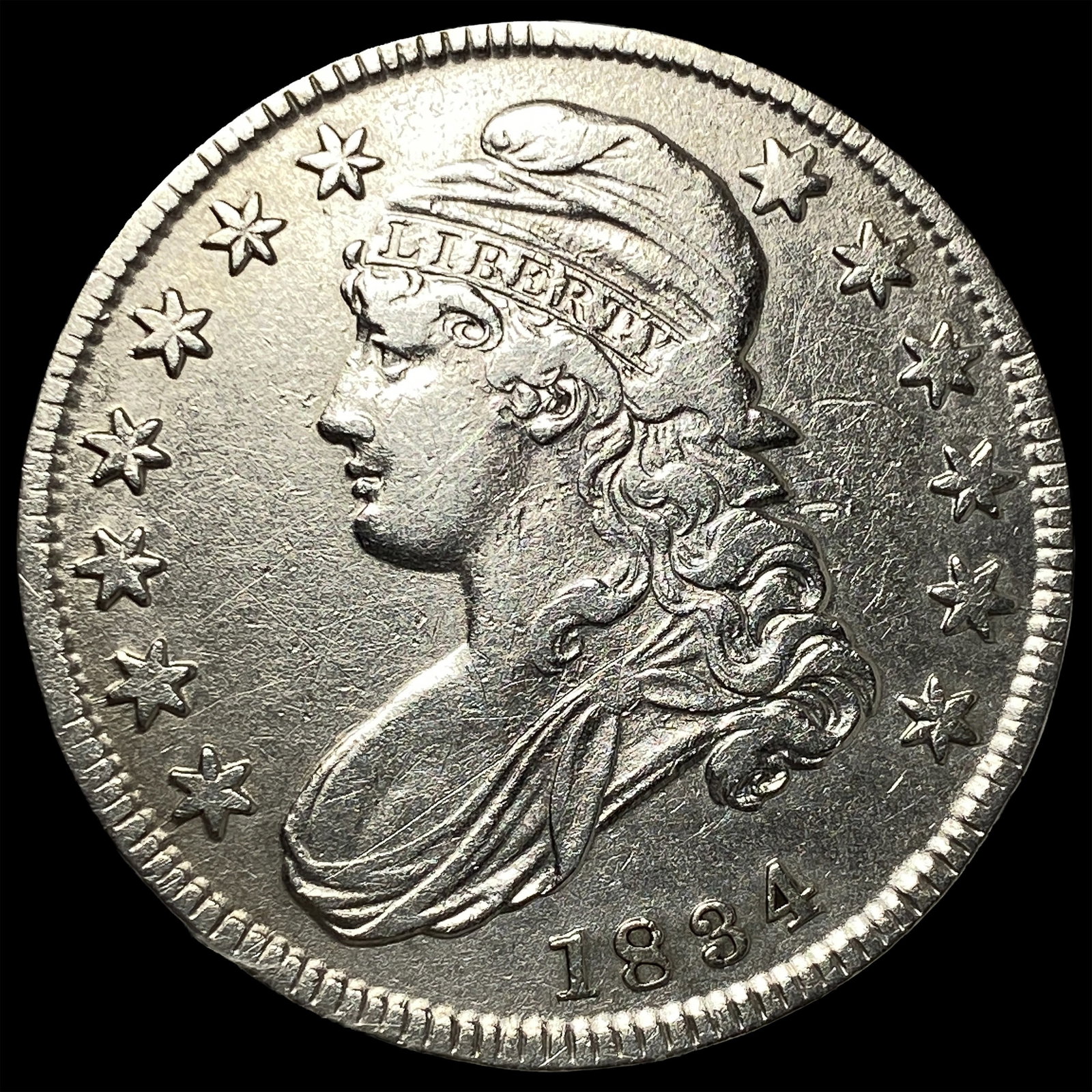 1834 Silver Capped Bust Half Dollar NEARLY UNCIRCULATED: 1834 Silver Capped Bust Half Dollar NEARLY UNCIRCULATED