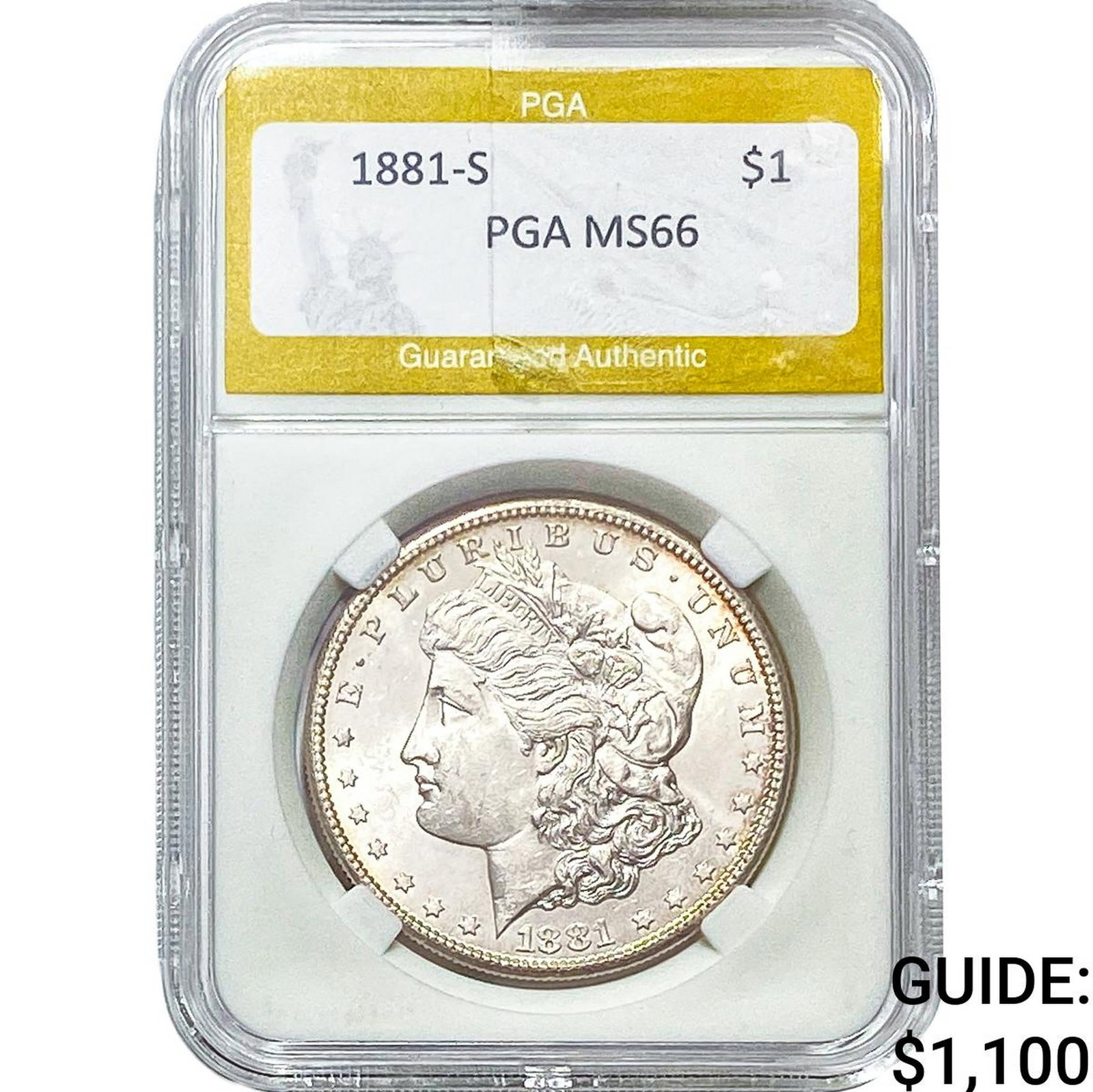 1881-S Morgan Silver Dollar PGA MS66: 1881-S Morgan Silver Dollar PGA MS66