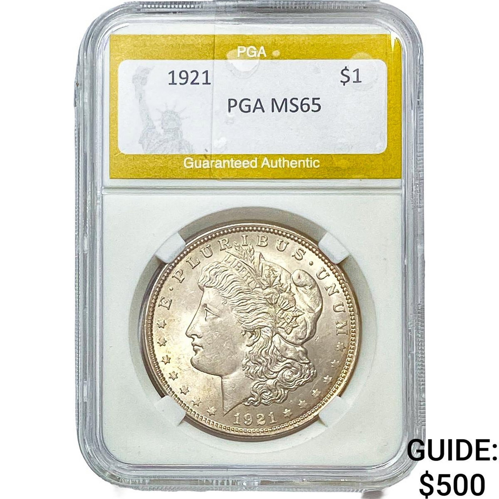 1921 Morgan Silver Dollar PGA MS65: 1921 Morgan Silver Dollar PGA MS65