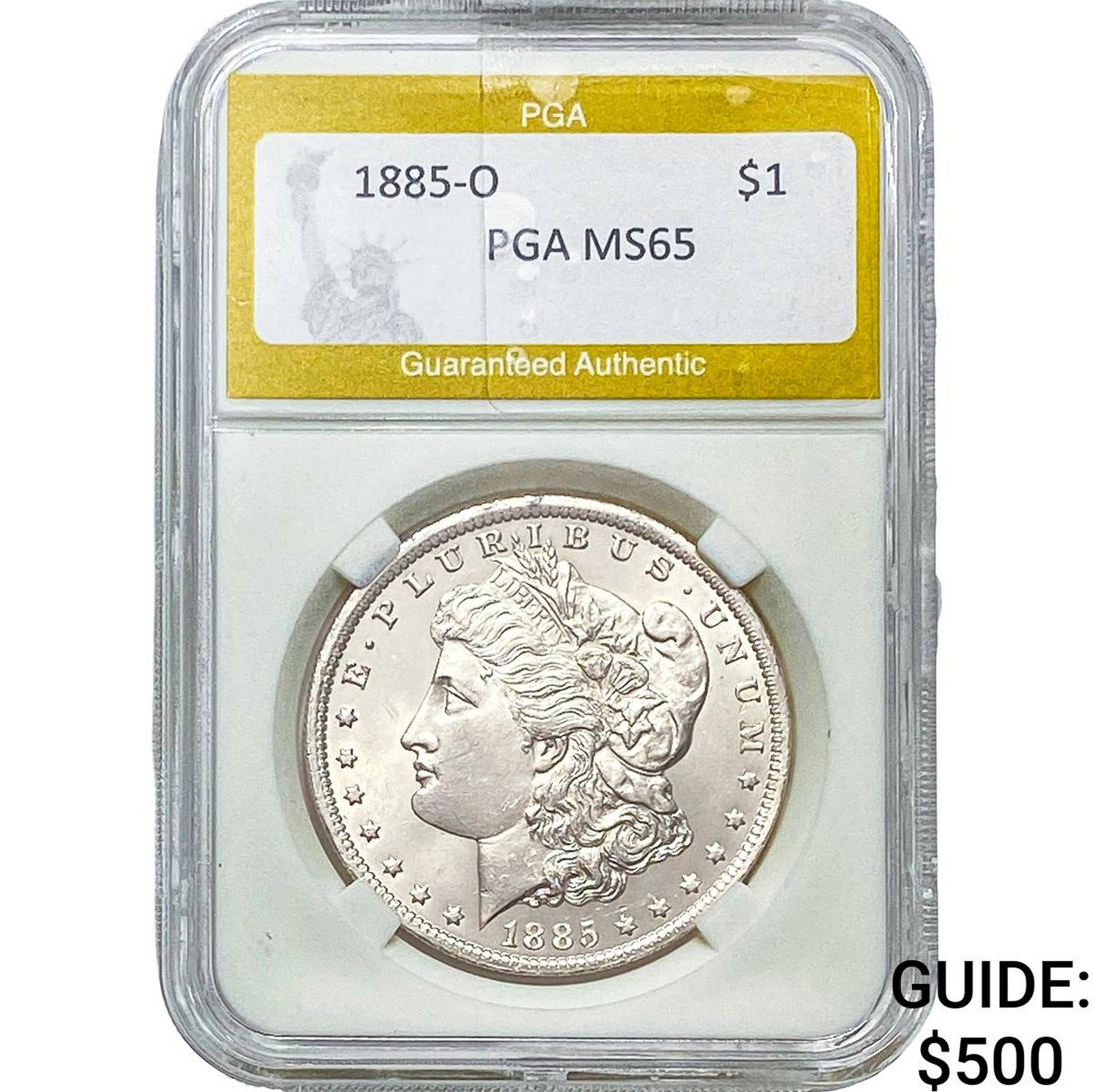 1885-O Morgan Silver Dollar PGA MS65: 1885-O Morgan Silver Dollar PGA MS65