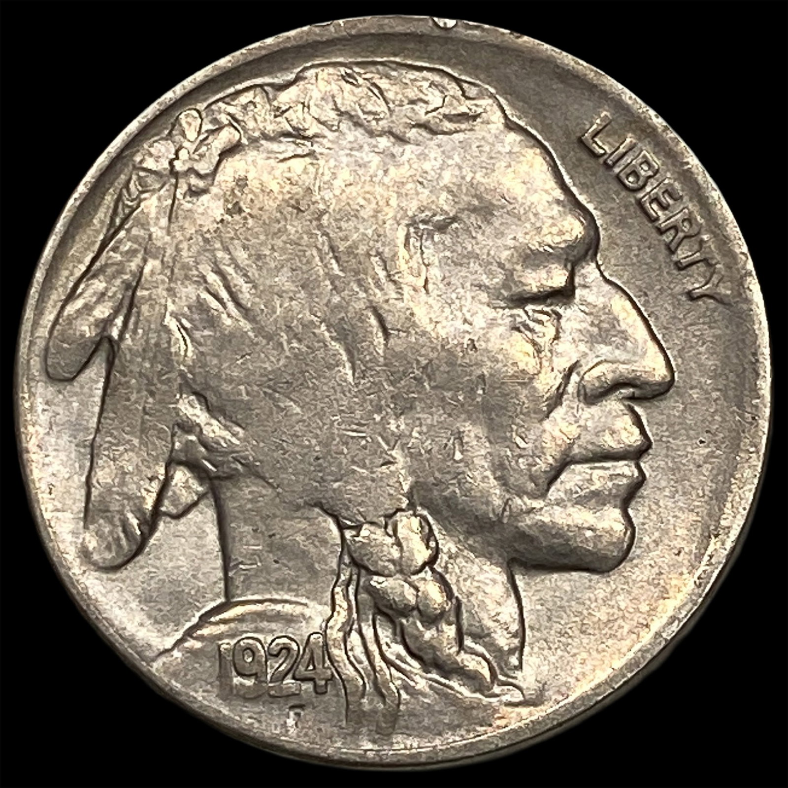 1924-D Nickel Buffalo Five Cents NEARLY UNCIRCULATED: 1924-D Nickel Buffalo Five Cents NEARLY UNCIRCULATED