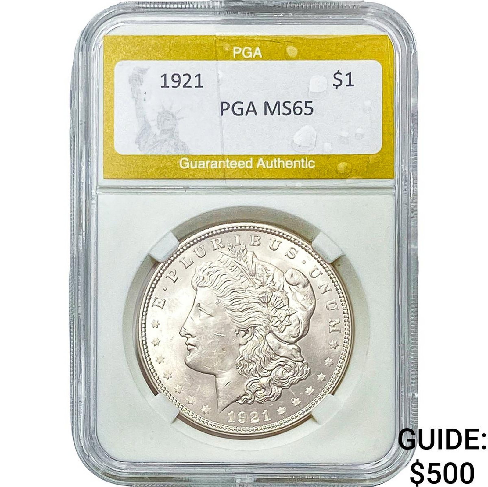 1921 Morgan Silver Dollar PGA MS65: 1921 Morgan Silver Dollar PGA MS65