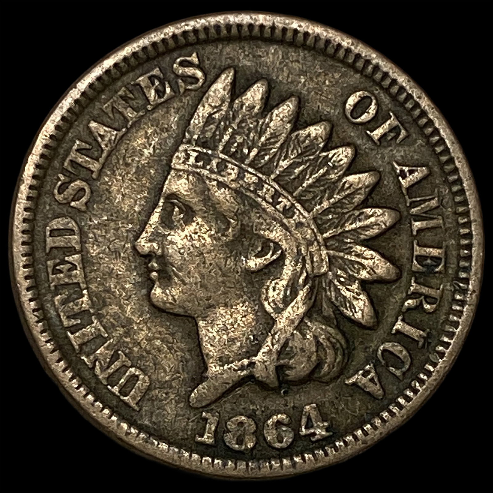1864 Bronze Indian Head Cent CHOICE AU: 1864 Bronze Indian Head Cent CHOICE AU