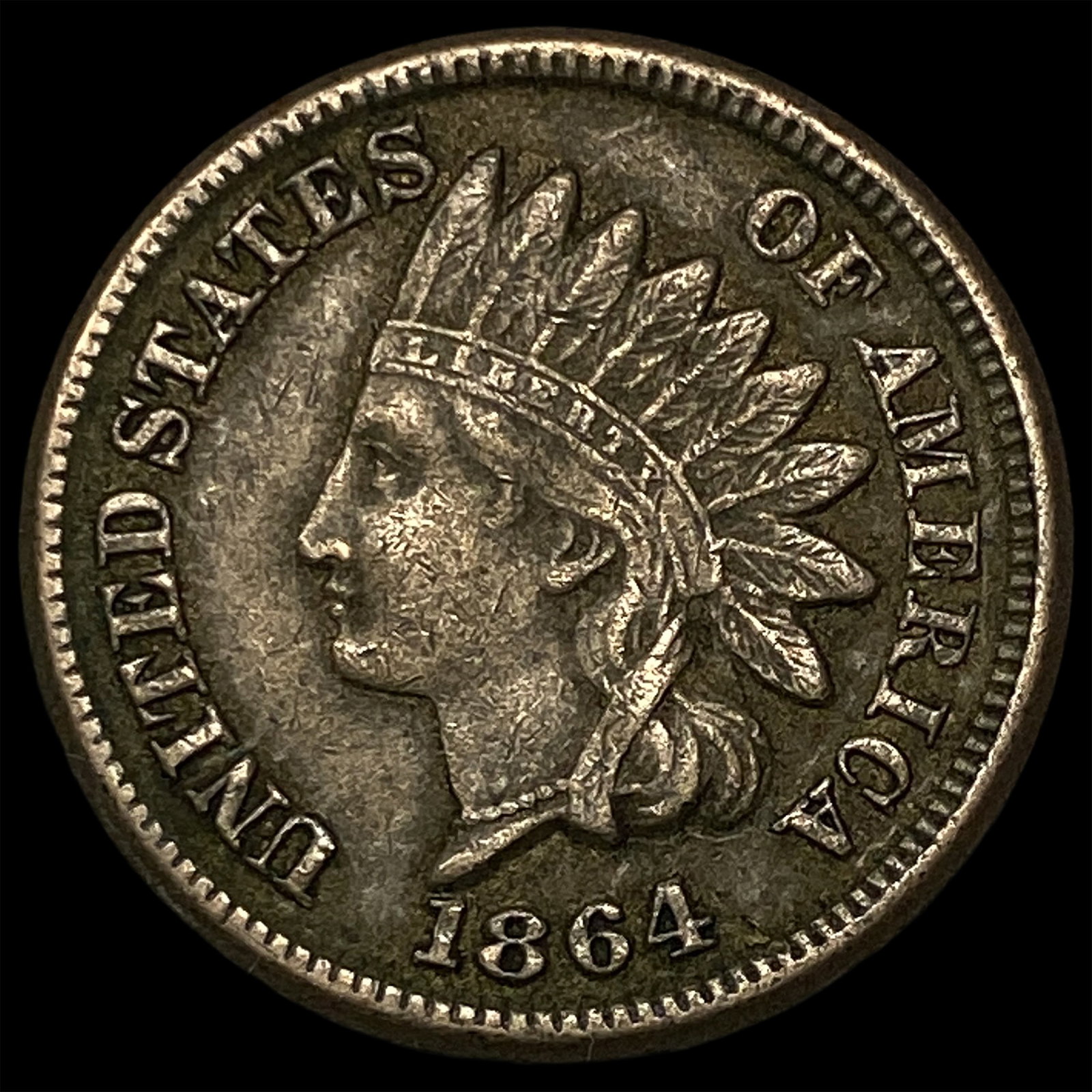 1864 Bronze Indian Head Cent CHOICE AU: 1864 Bronze Indian Head Cent CHOICE AU