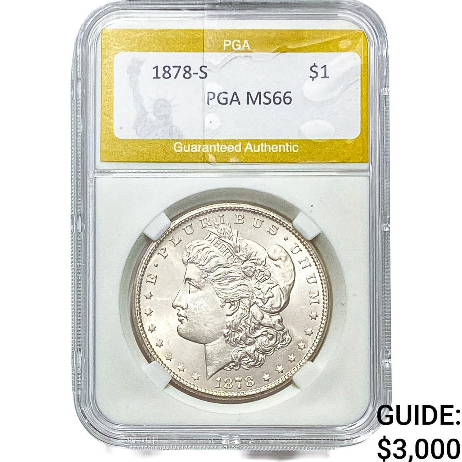 1878-S Morgan Silver Dollar PGA MS66: 1878-S Morgan Silver Dollar PGA MS66