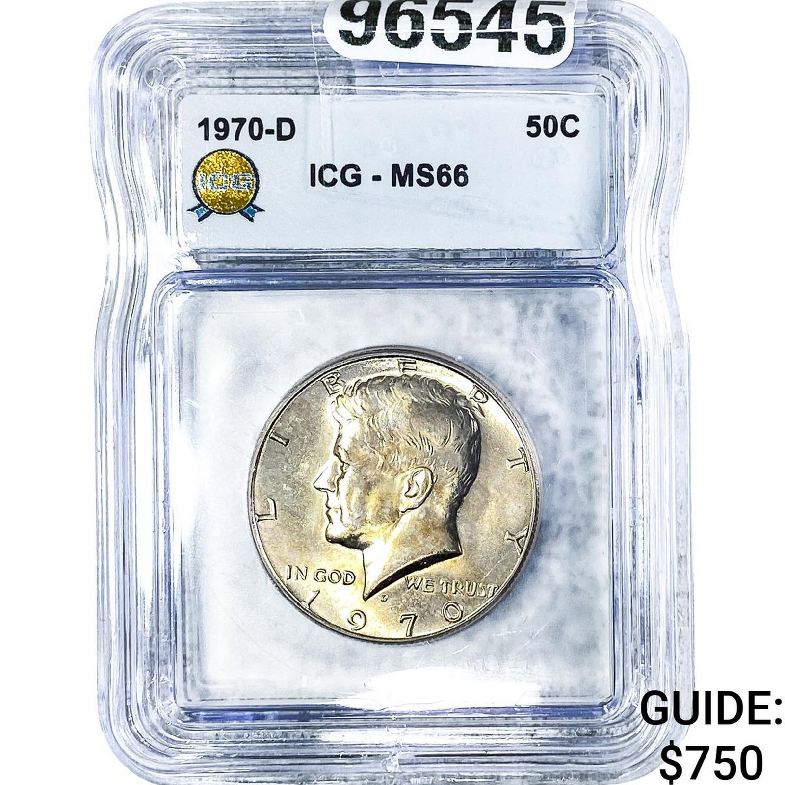1970-D Kennedy Half Dollar ICG MS66: 1970-D Kennedy Half Dollar ICG MS66
