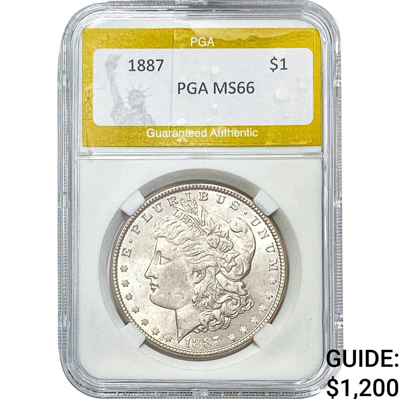 1887 Morgan Silver Dollar PGA MS66: 1887 Morgan Silver Dollar PGA MS66