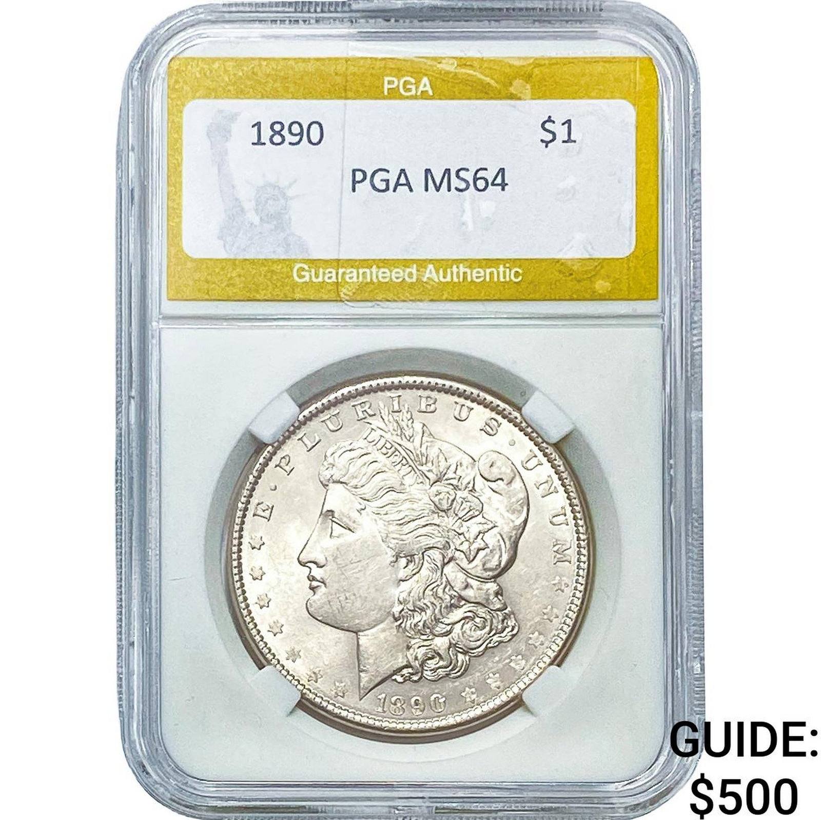 1890 Morgan Silver Dollar PGA MS64: 1890 Morgan Silver Dollar PGA MS64