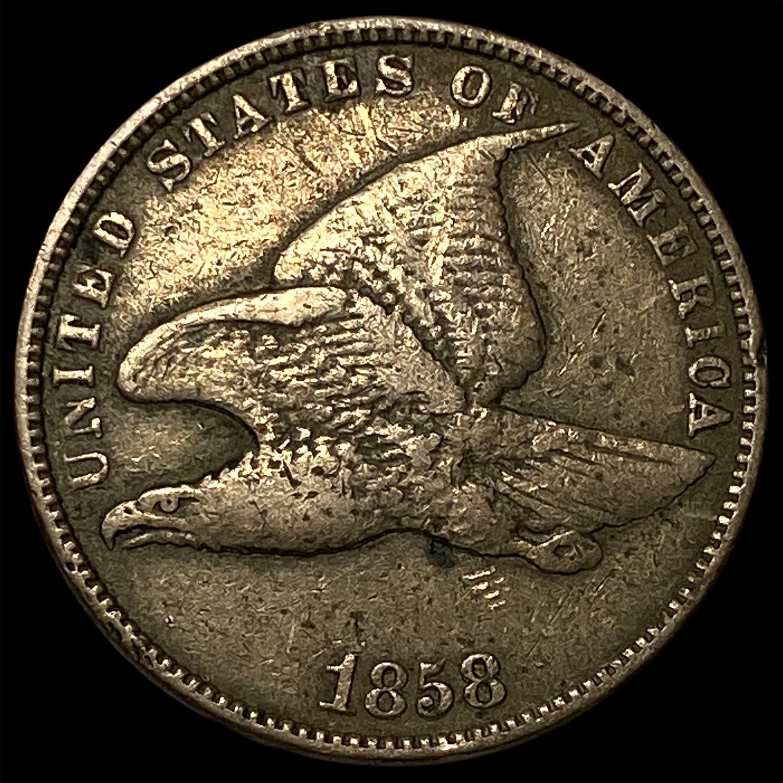 1858 Flying Eagle Cent NEARLY UNCIRCULATED: 1858 Flying Eagle Cent NEARLY UNCIRCULATED
