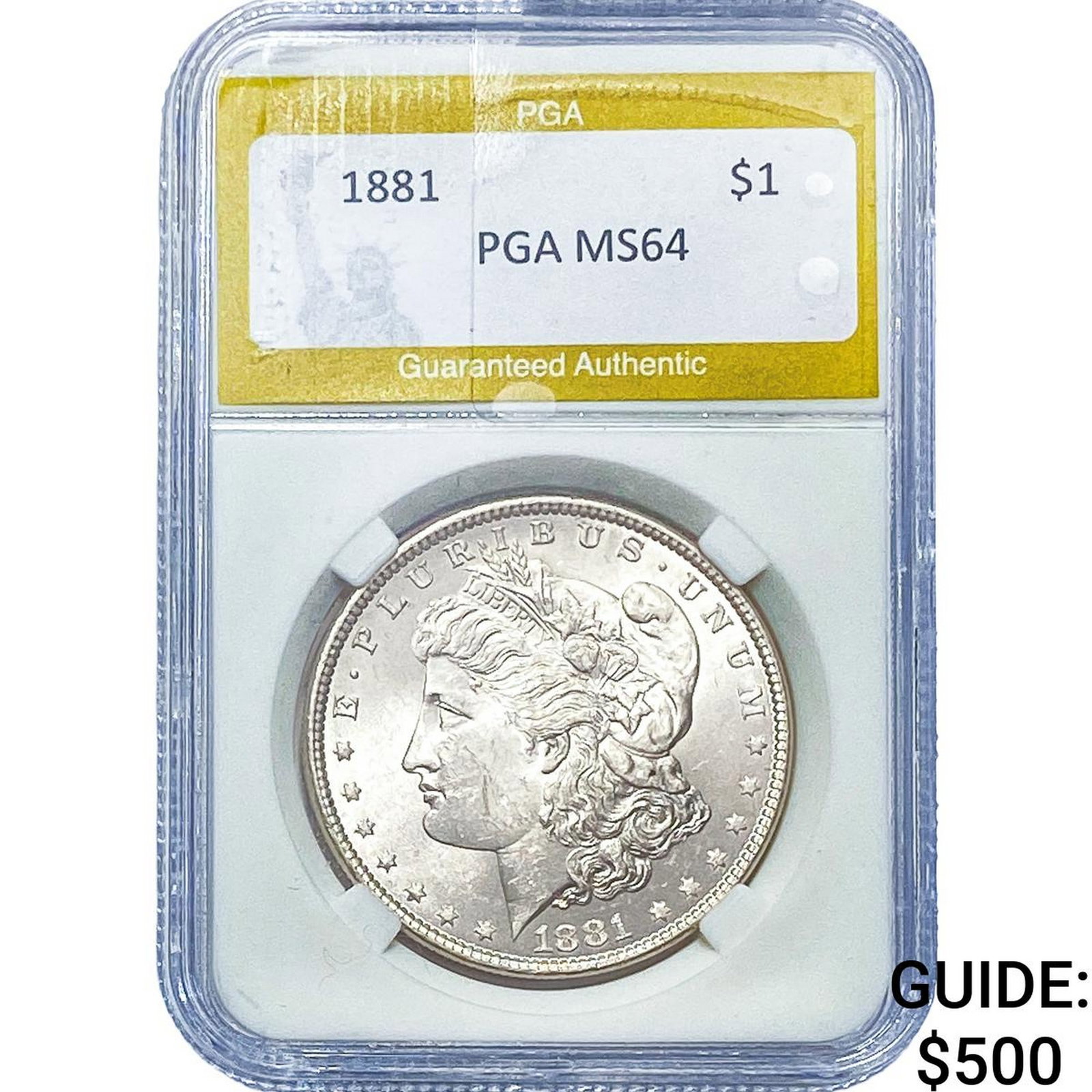 1881 Morgan Silver Dollar PGA MS64: 1881 Morgan Silver Dollar PGA MS64
