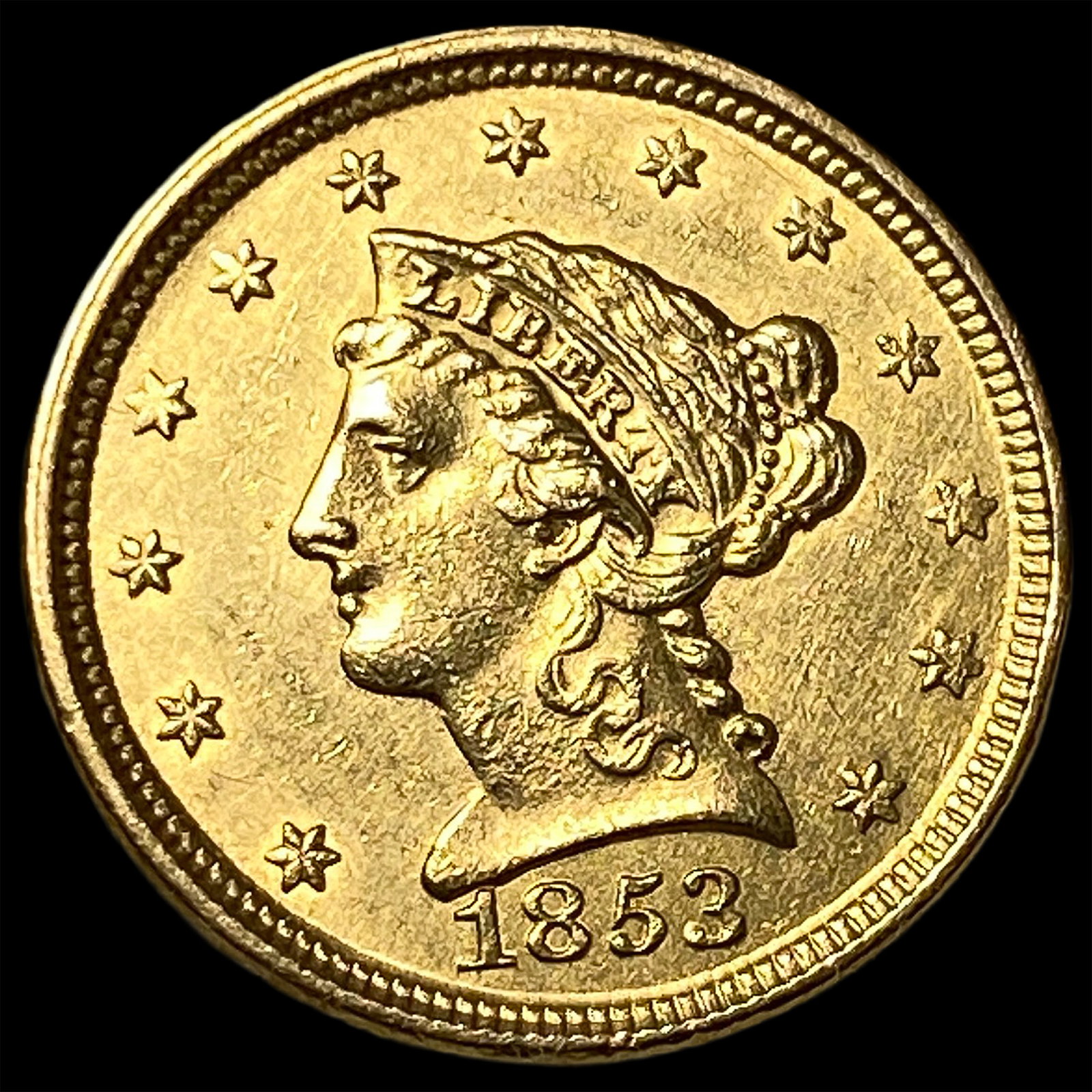 1853 $2.50 Liberty Head Quarter Eagle UNCIRCULATED: 1853 $2.50 Liberty Head Quarter Eagle UNCIRCULATED