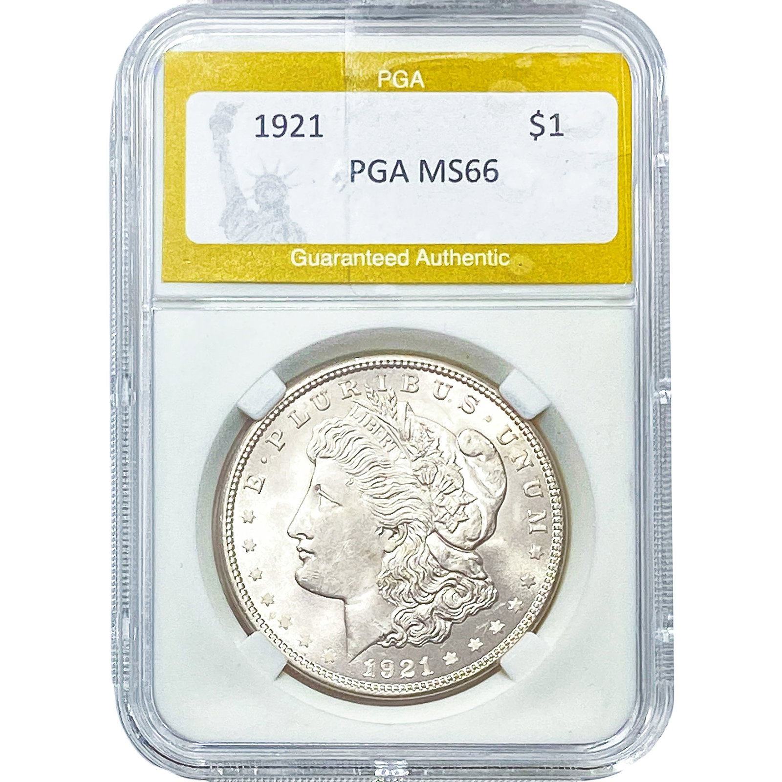 1921 Morgan Silver Dollar PGA MS66: 1921 Morgan Silver Dollar PGA MS66