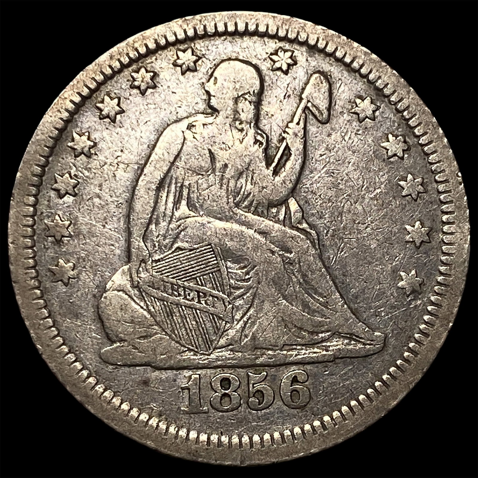 1856 Seated Liberty Quarter CLOSELY UNCIRCULATED: 1856 Seated Liberty Quarter CLOSELY UNCIRCULATED