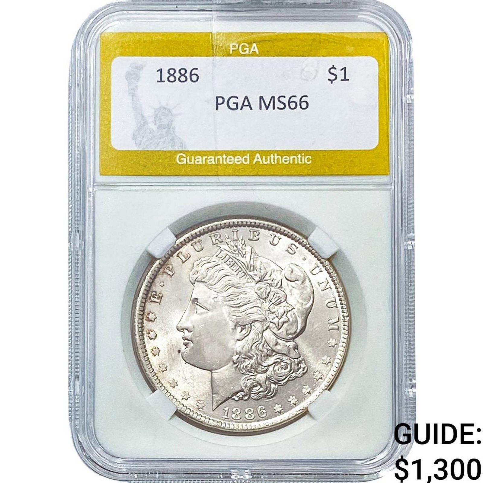 1886 Morgan Silver Dollar PGA MS66: 1886 Morgan Silver Dollar PGA MS66
