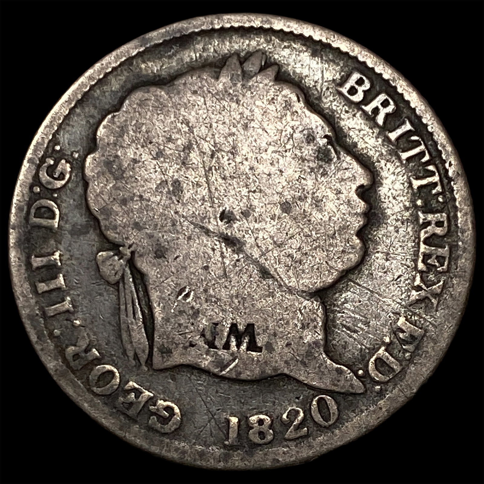 1820 Great Britain Silver Shilling NICELY CIRCULATED: 1820 Great Britain Silver Shilling NICELY CIRCULATED
