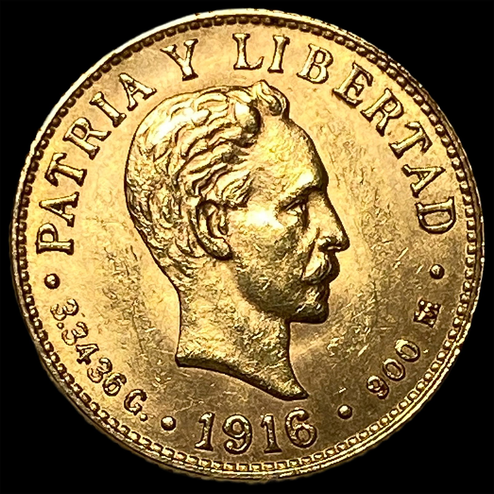 1916 Cuba Gold 2 Pesos UNCIRCULATED: 1916 Cuba Gold 2 Pesos UNCIRCULATED