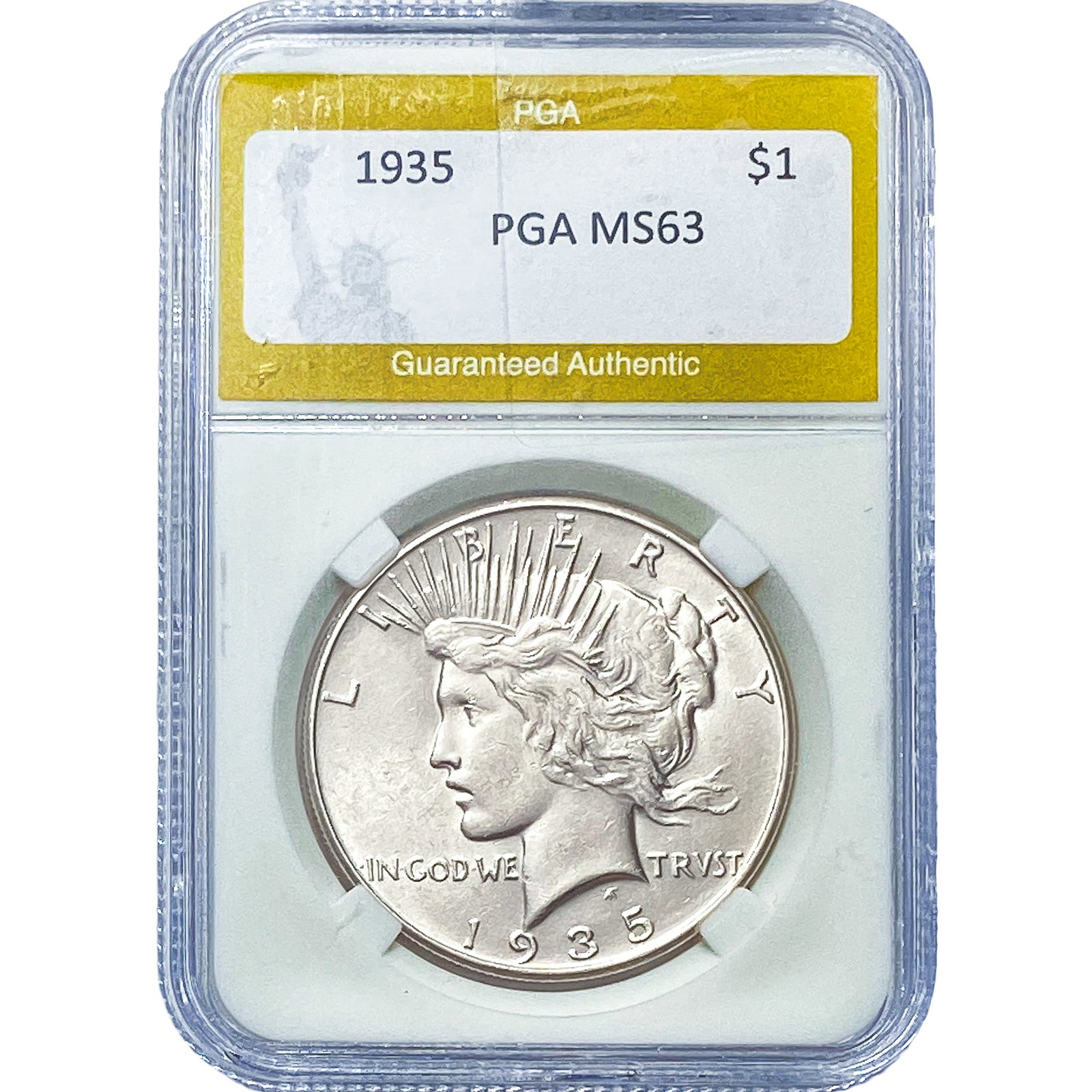 1935 Silver Peace Dollar PGA MS63