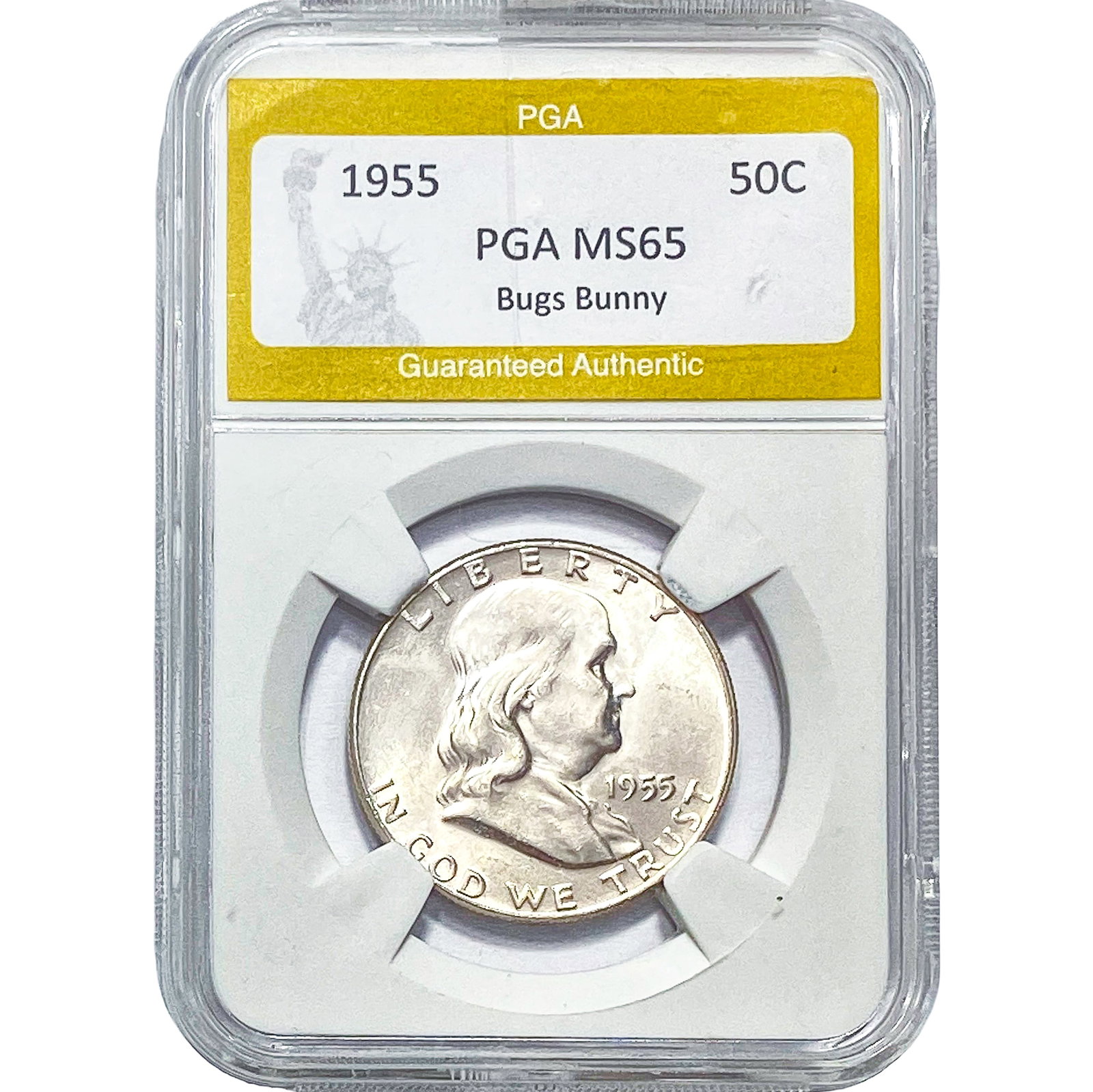 1955 Franklin Half Dollar PGA MS65 Bugs Bunny (1 of 2)