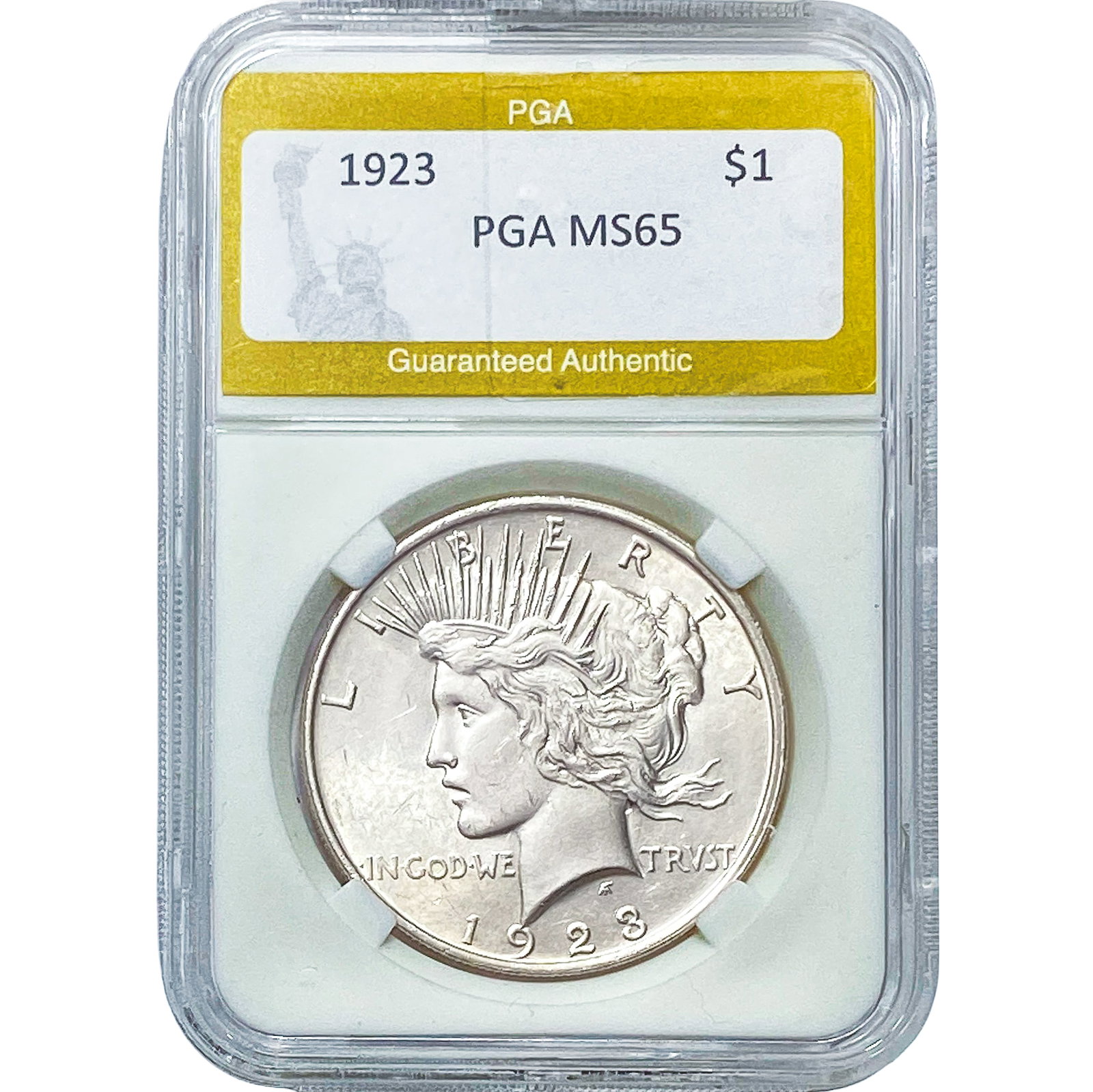1923 Silver Peace Dollar PGA MS65