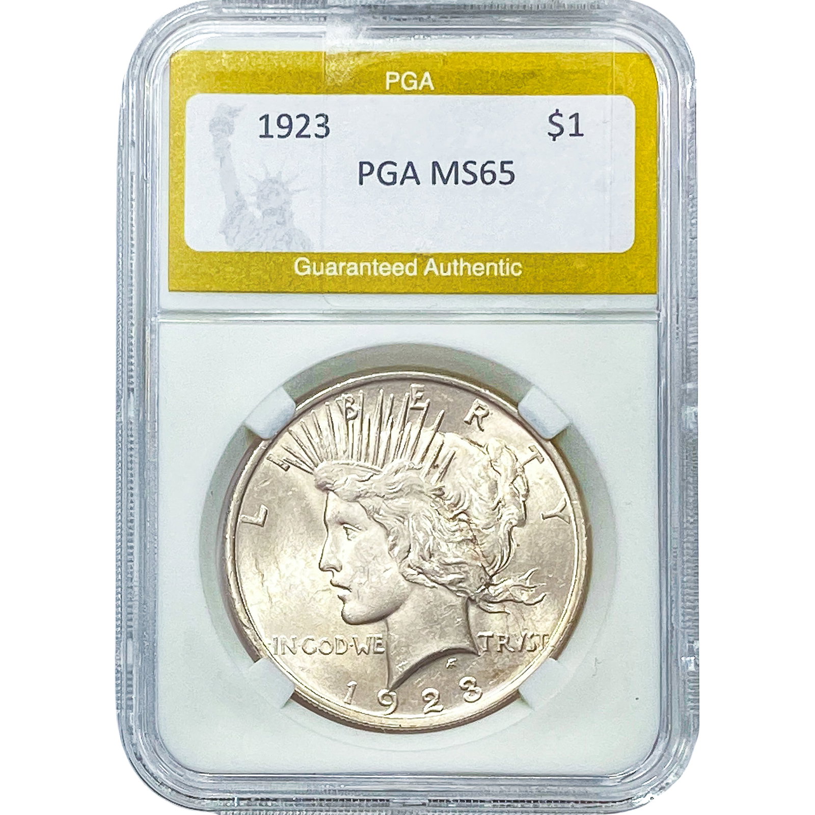1923 Silver Peace Dollar PGA MS65