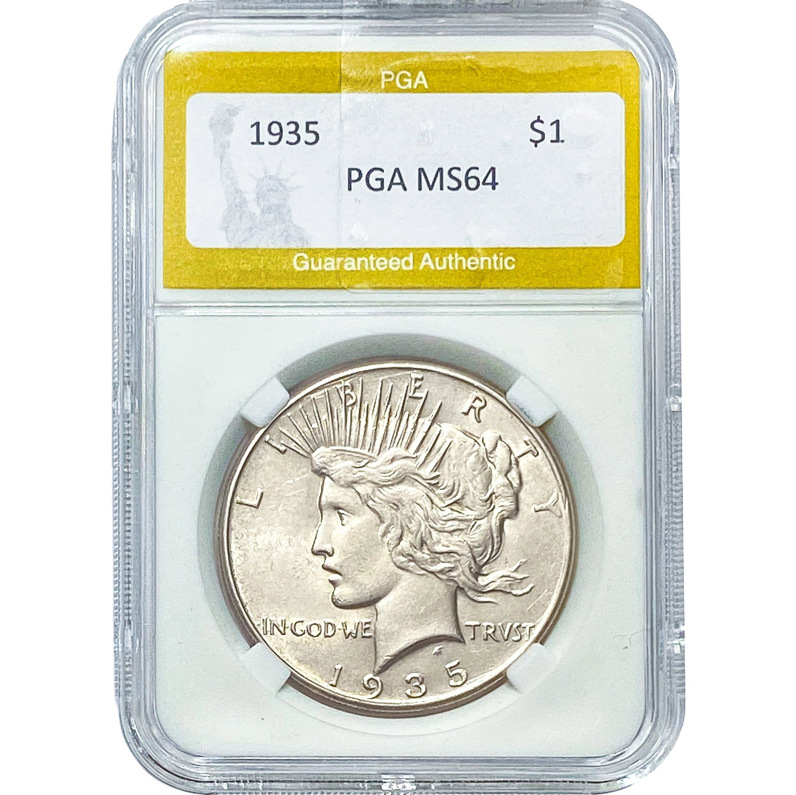 1935 Silver Peace Dollar PGA MS64