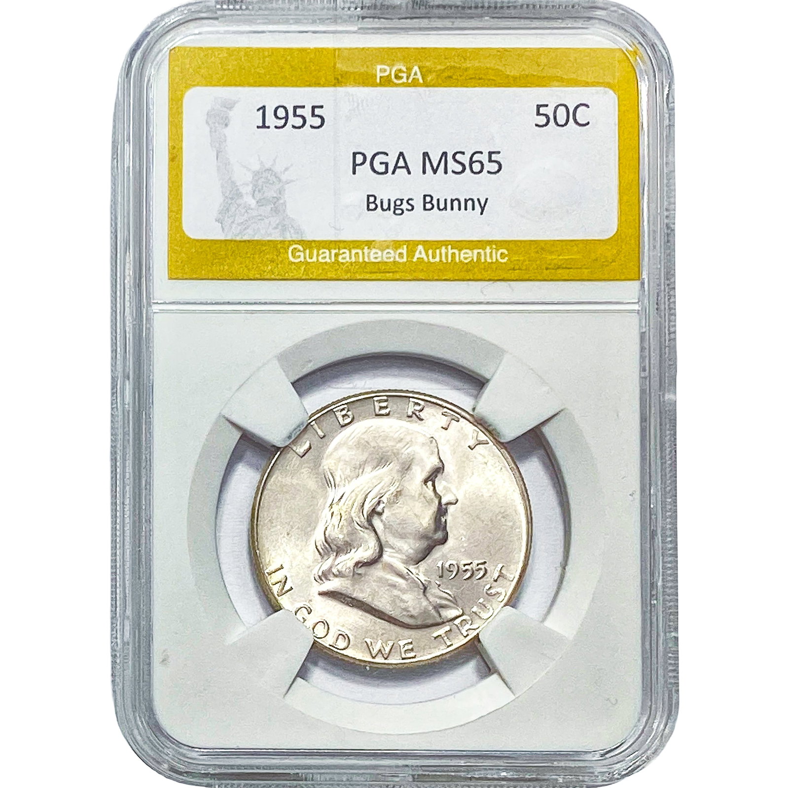 1955 Franklin Half Dollar PGA MS65 Bugs Bunny (1 of 2)