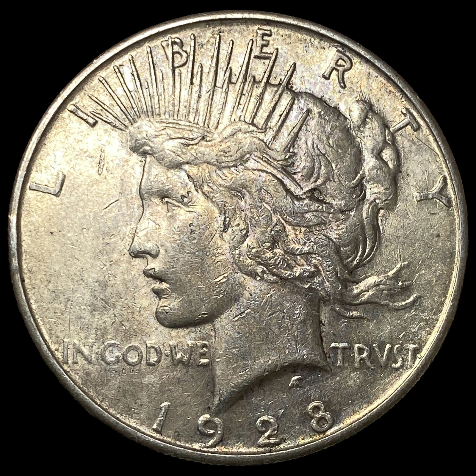 1928-S Silver Peace Dollar CHOICE AU: 1928-S Silver Peace Dollar CHOICE AU