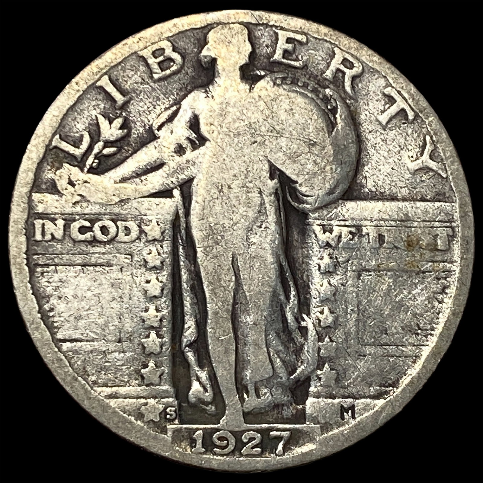 1927-S Standing Liberty Quarter NICELY CIRCULATED: 1927-S Standing Liberty Quarter NICELY CIRCULATED