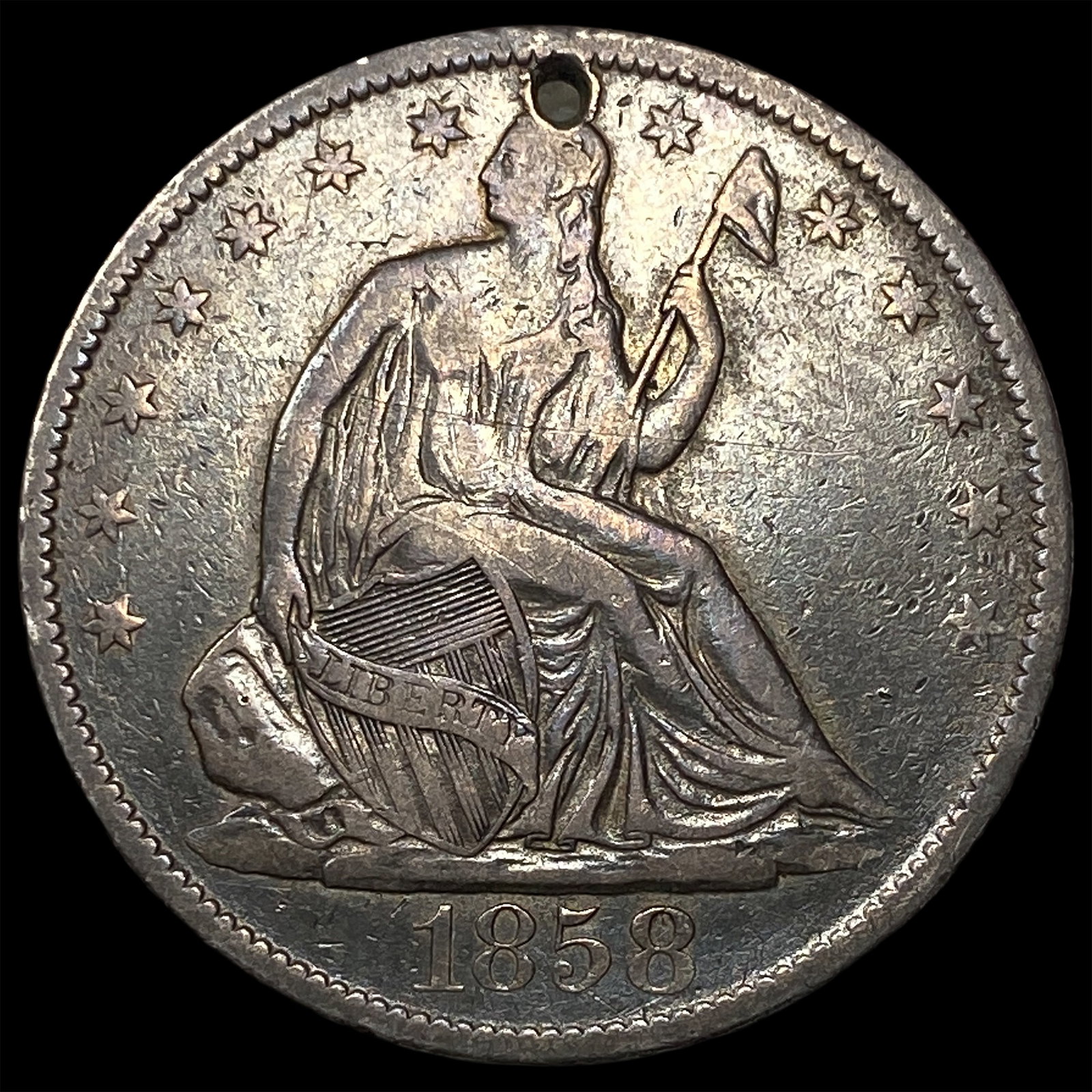 1858-O Silver Seated Liberty Half Dollar HIGH GRADE: 1858-O Silver Seated Liberty Half Dollar HIGH GRADE