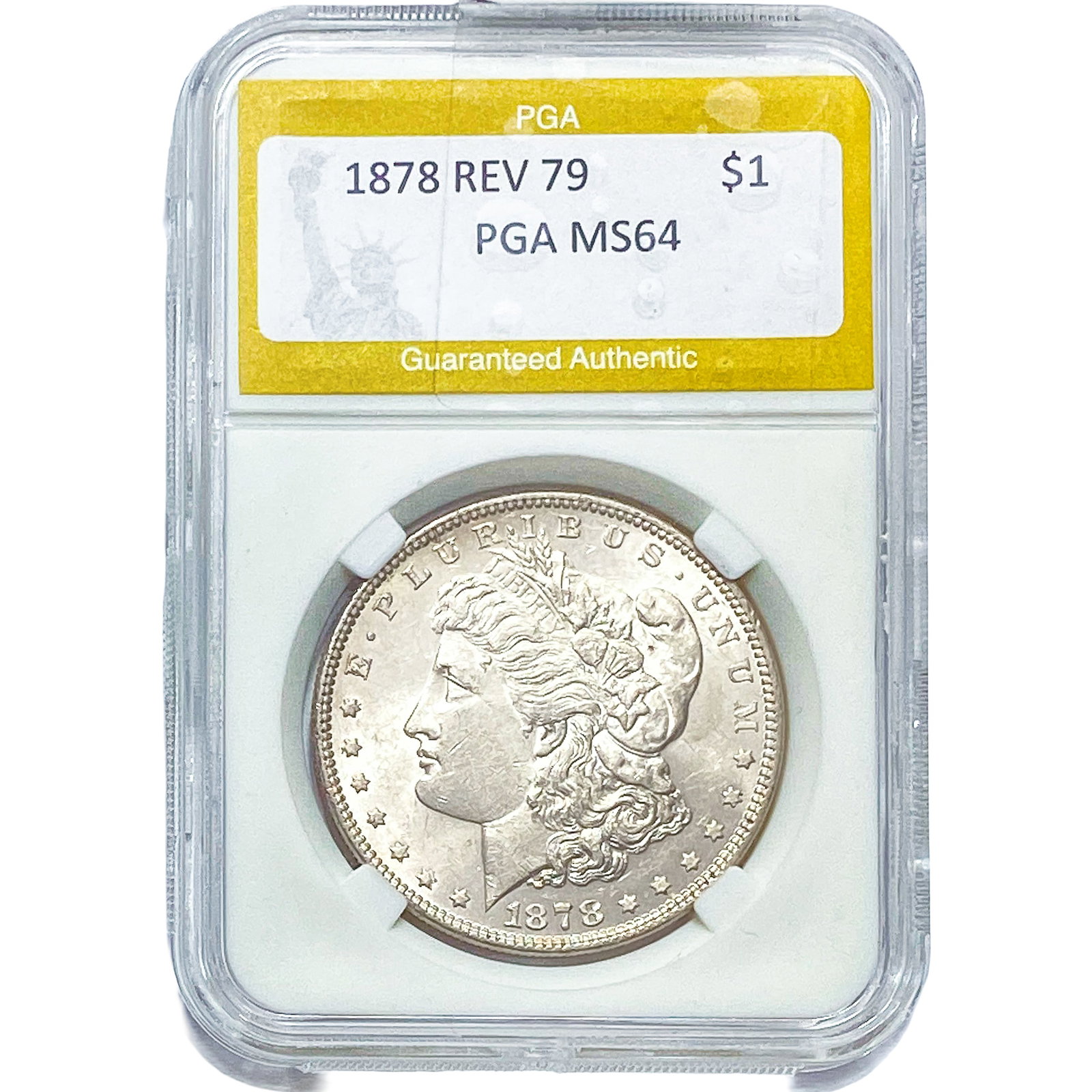 1878 Rev. 79 Morgan Silver Dollar PGA MS64
