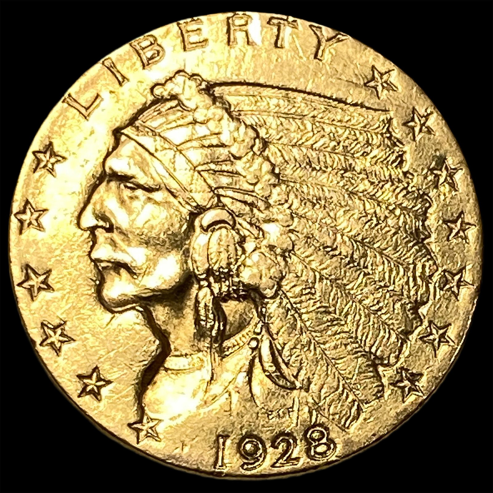 1928 Indian Head $2.5 Gold Quarter Eagle CHOICE AU: 1928 Indian Head $2.5 Gold Quarter Eagle CHOICE AU