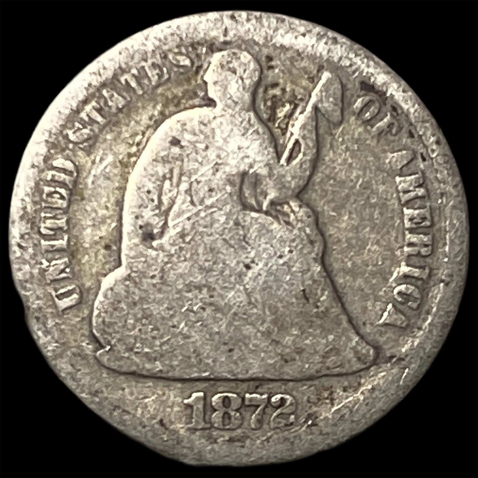 1872 Silver Half Dime NICELY CIRCULATED: 1872 Silver Half Dime NICELY CIRCULATED