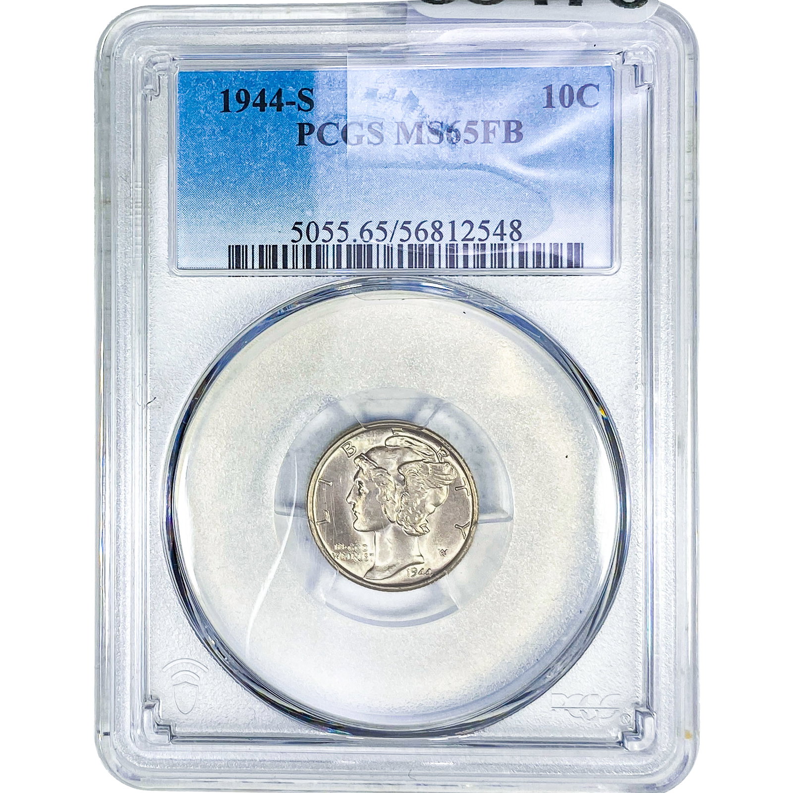 1944-S Mercury Silver Dime PCGS MS65 FB: 1944-S Mercury Silver Dime PCGS MS65 FB