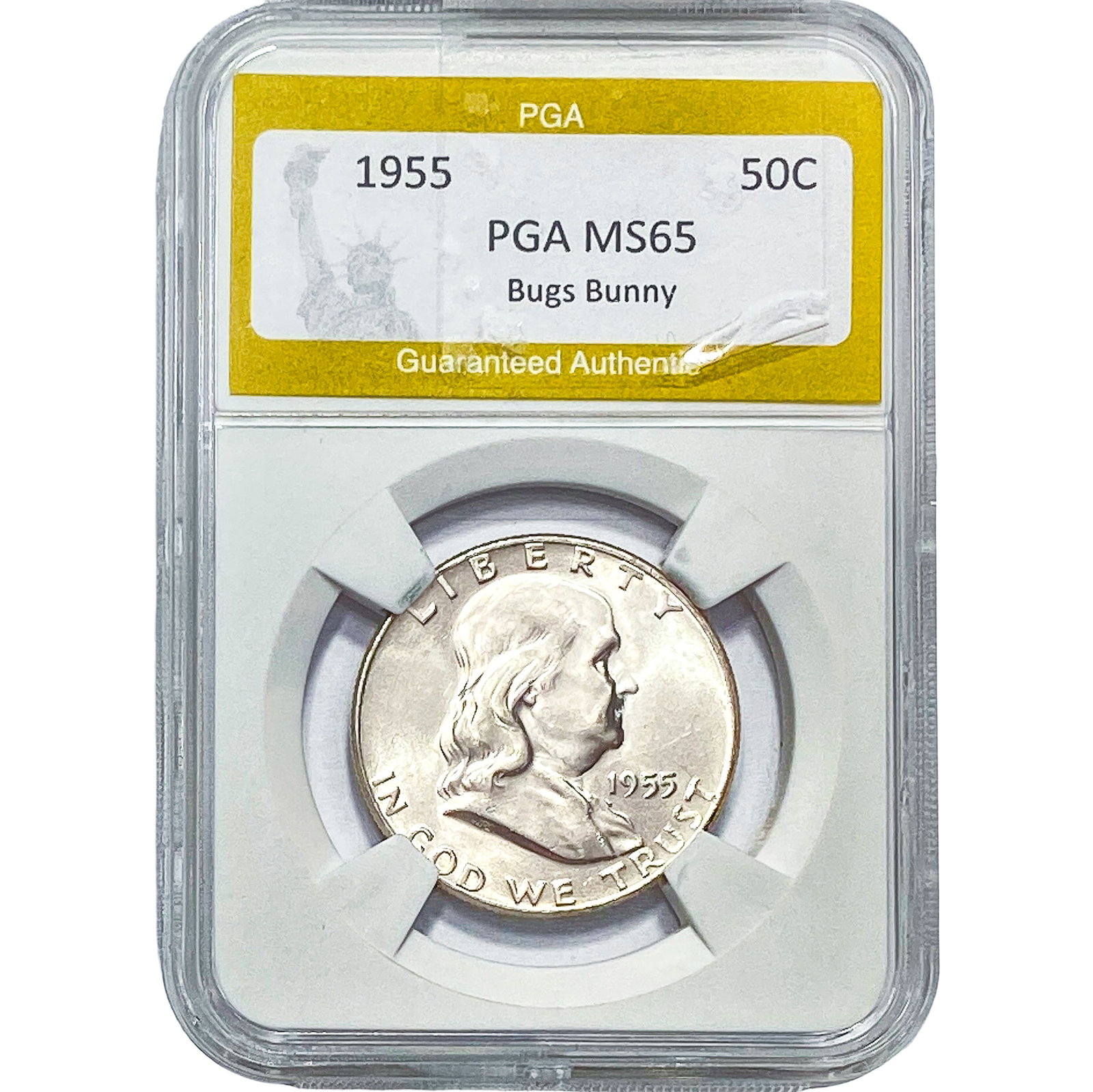 1955 Franklin Half Dollar PGA MS65 Bugs Bunny (1 of 2)