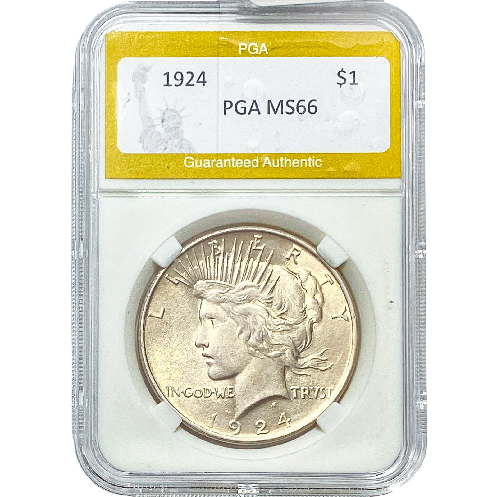 1924 Silver Peace Dollar PGA MS66