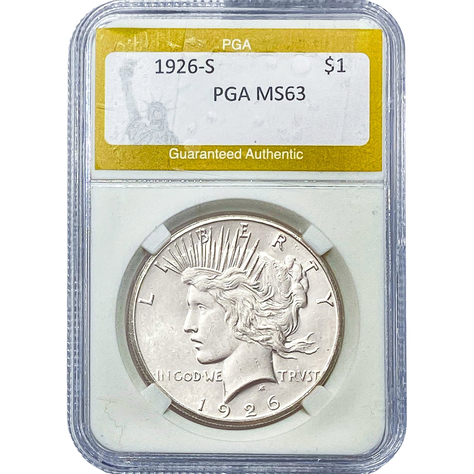 1926-S Silver Peace Dollar PGA MS63
