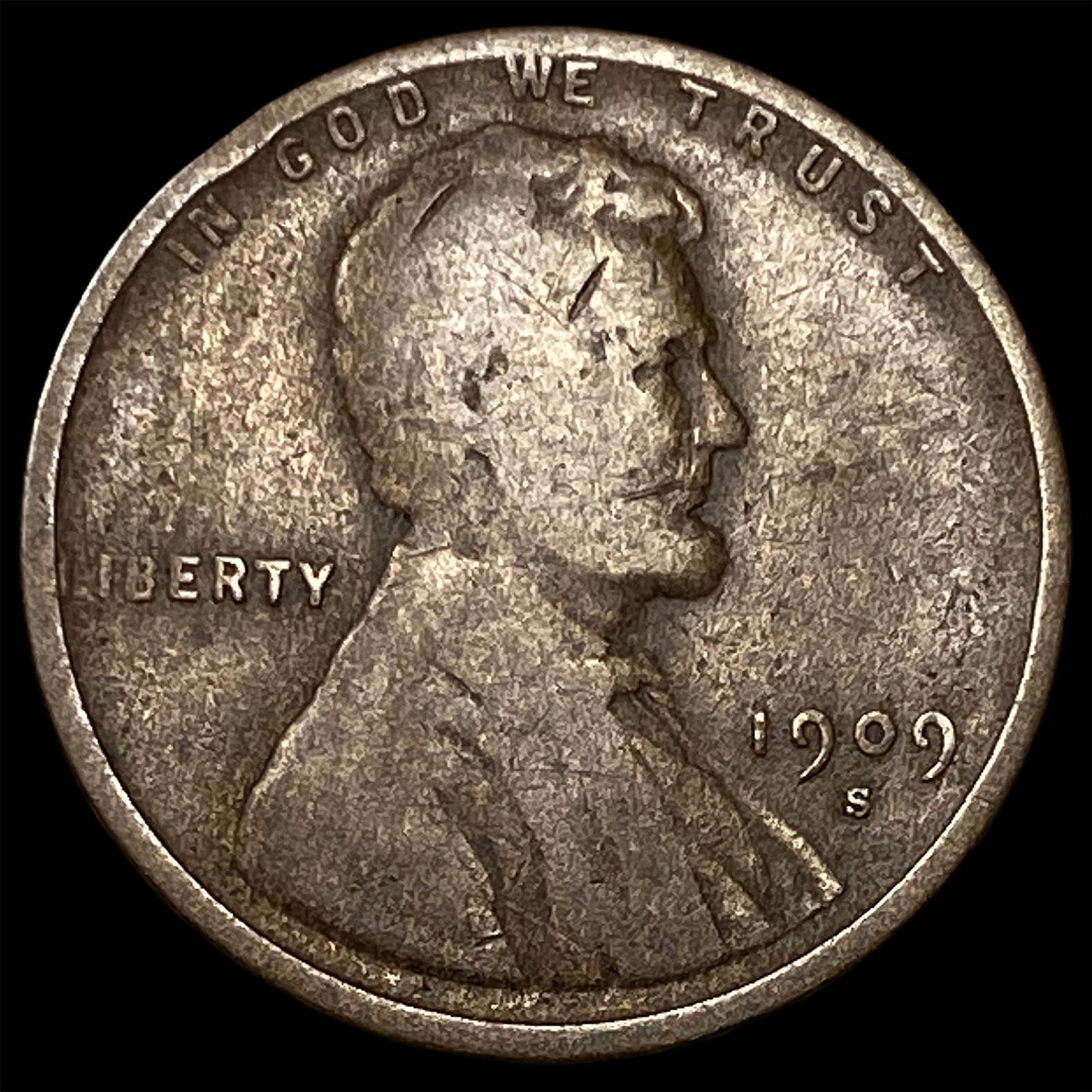 1909-S Lincoln Wheat Cent LIGHTLY CIRCULATED: 1909-S Lincoln Wheat Cent LIGHTLY CIRCULATED