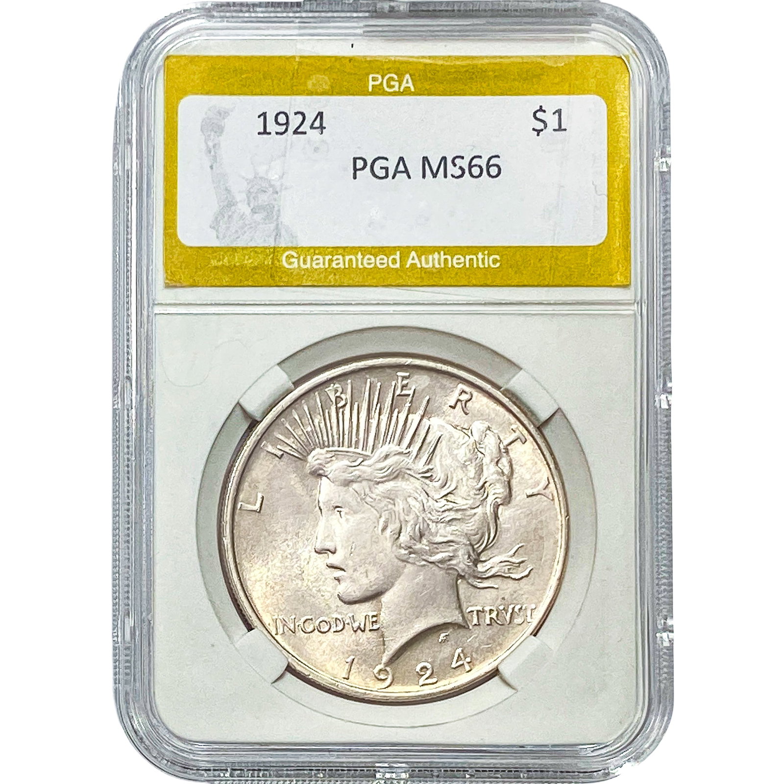 1924 Silver Peace Dollar PGA MS66