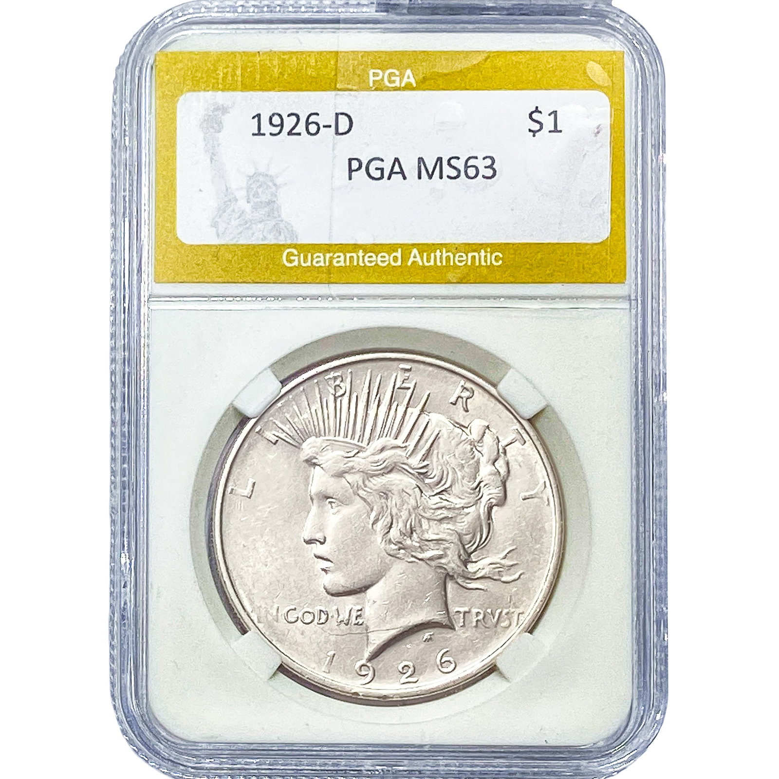 1926-D Silver Peace Dollar PGA MS63