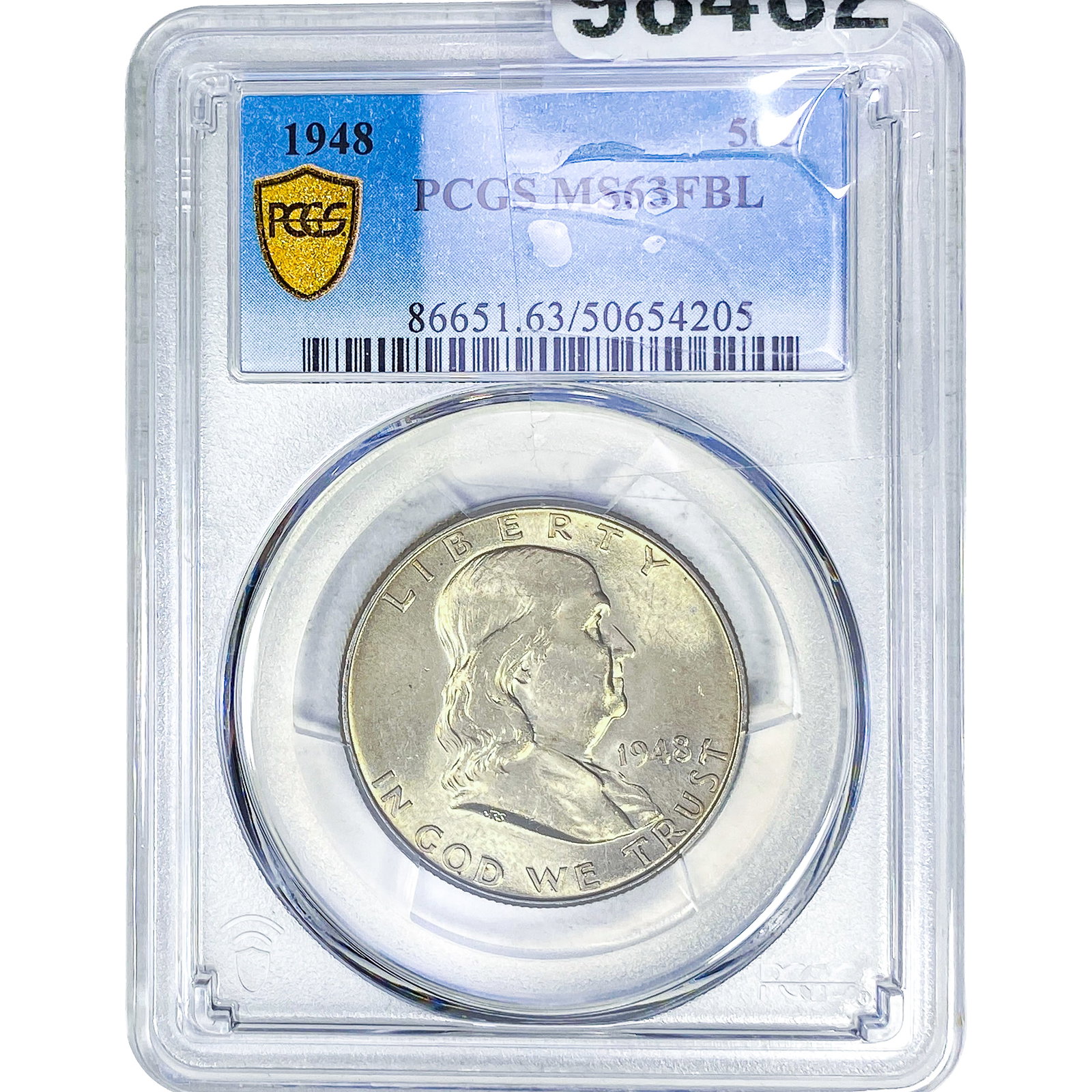 1948 Franklin Half Dollar PCGS MS63 FBL