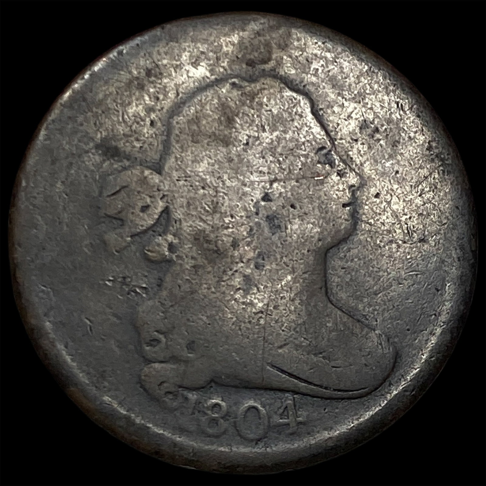 1804 Draped Bust Half Cent NICELY CIRCULATED: 1804 Draped Bust Half Cent NICELY CIRCULATED