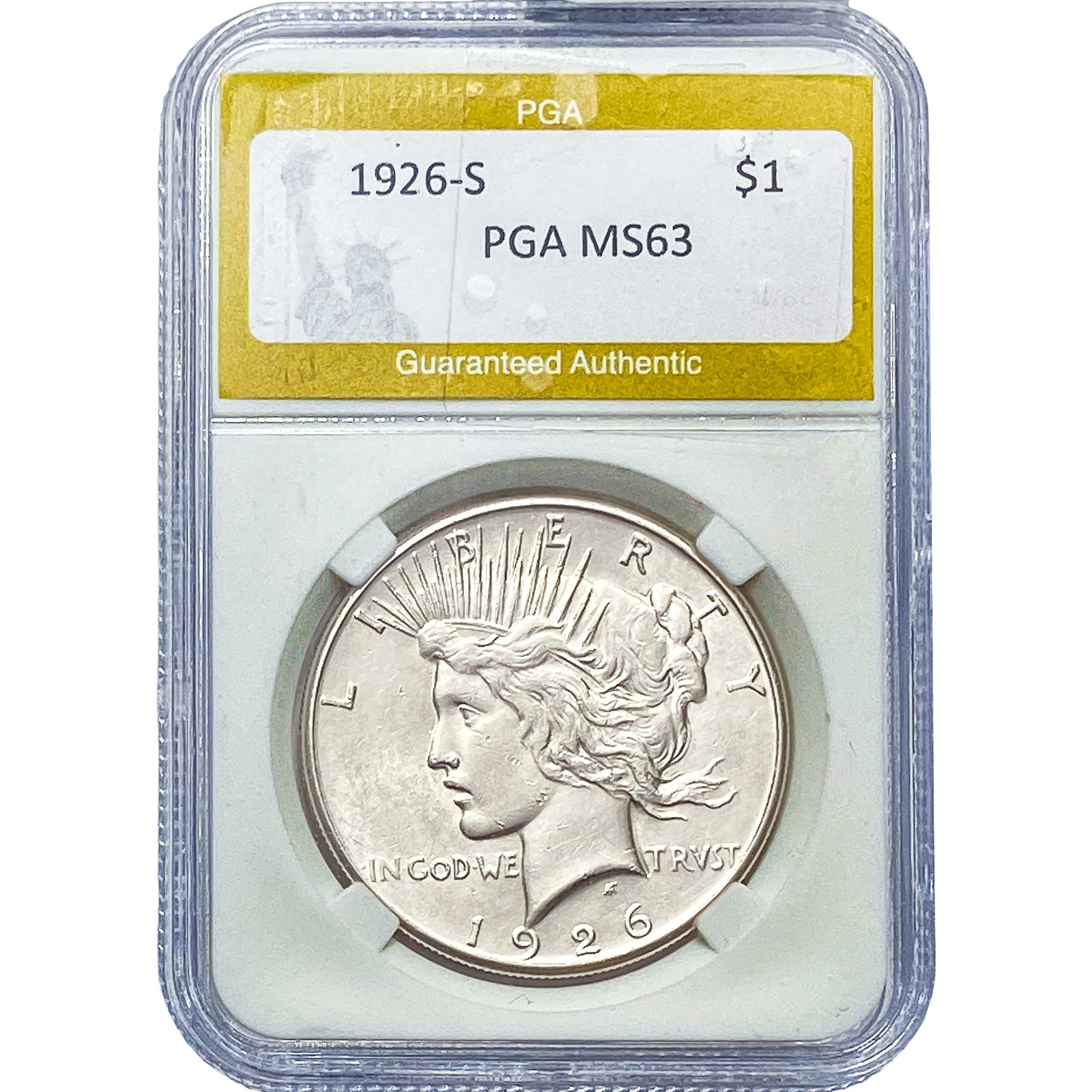 1926-S Silver Peace Dollar PGA MS63