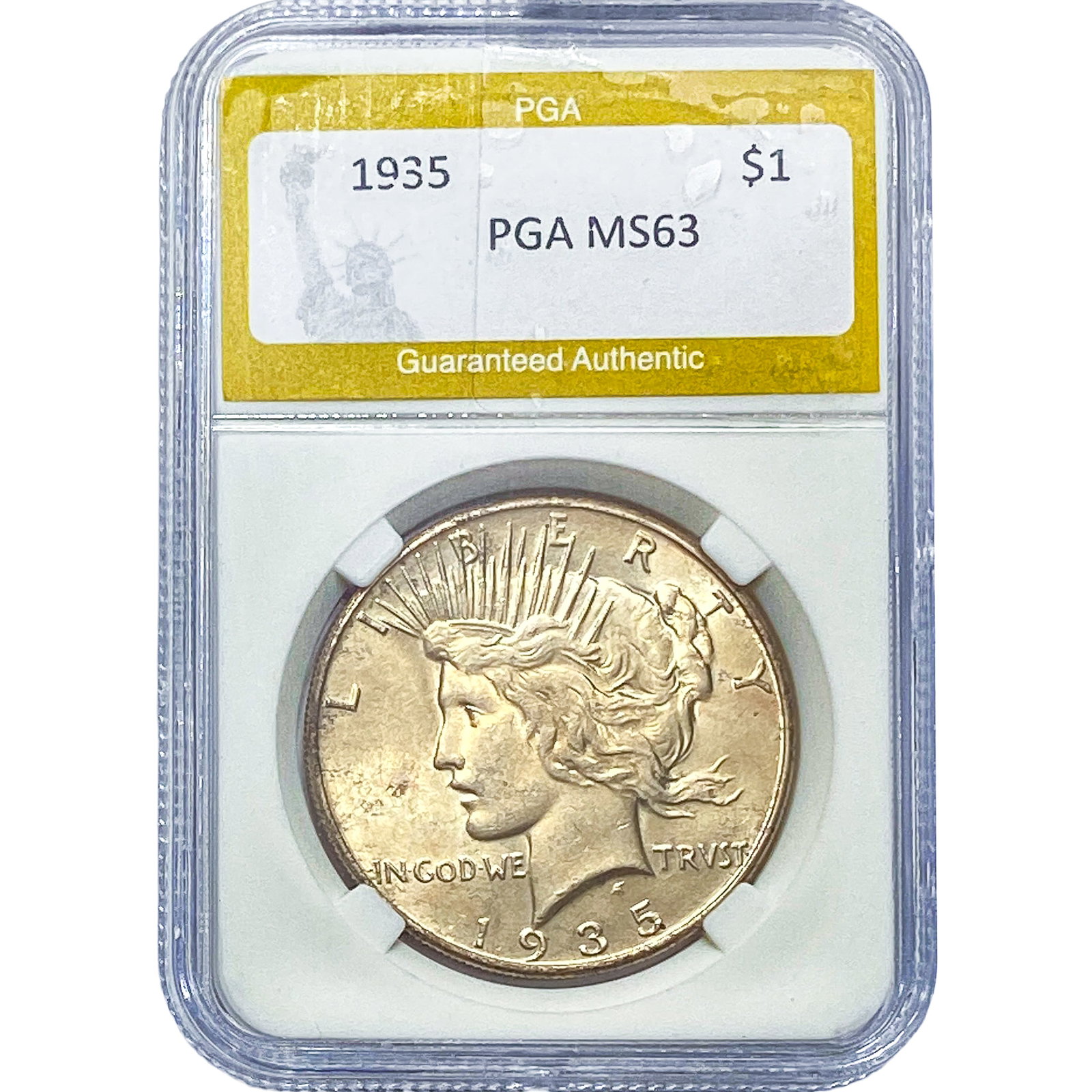 1935 Silver Peace Dollar PGA MS63
